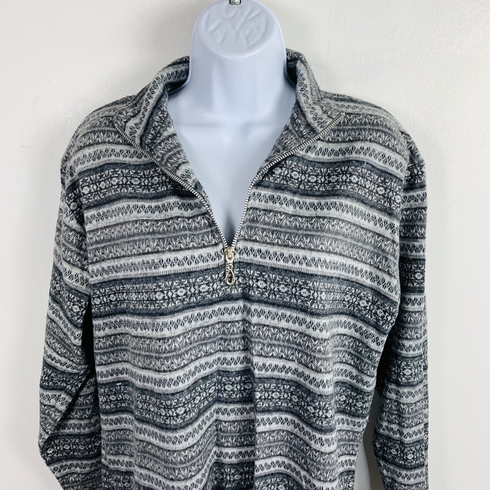 Fraizer Lawrence Striped Pullover sz S 1/4 Zip Long Sleeve Winter Casual VINTAGE