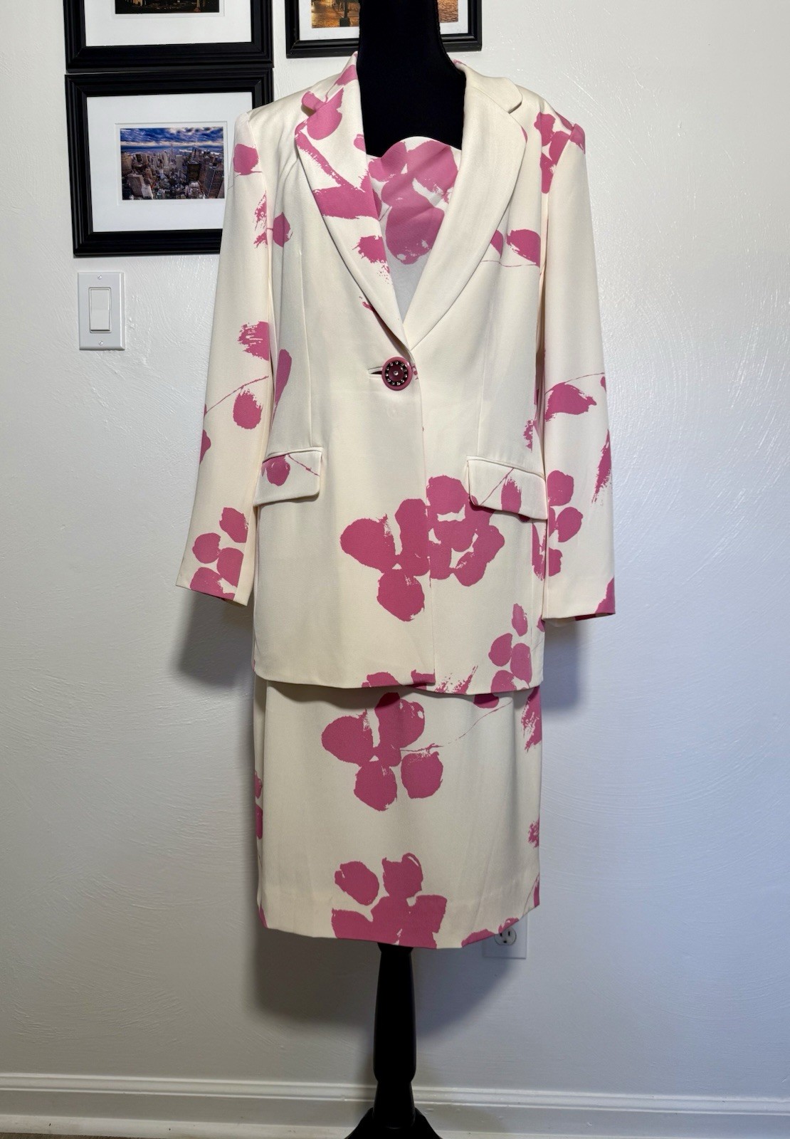 VTGRickie Freeman For Teri Jon 3piece Women’s Skirt Suit Silk Size12 Hong Kong