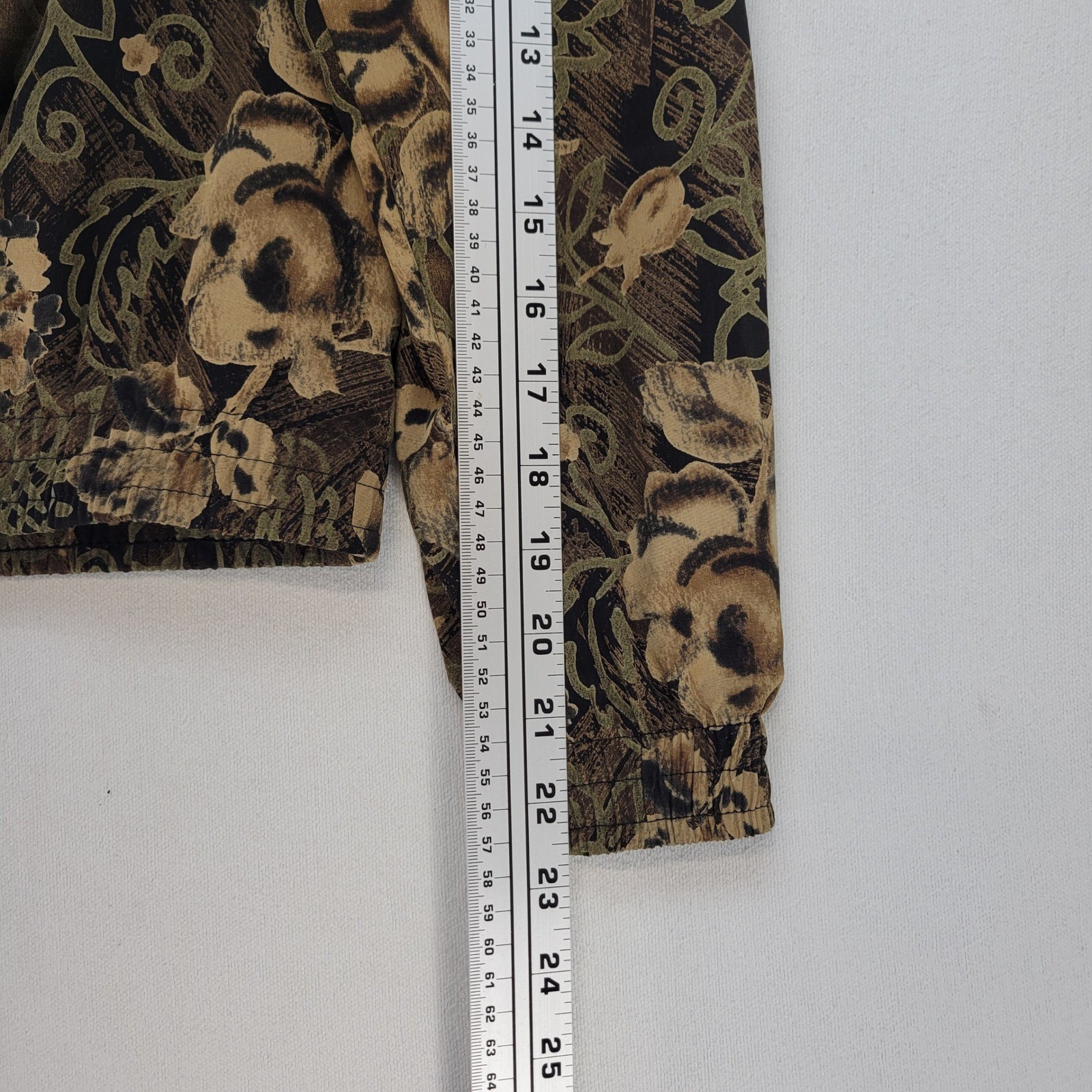 Kensington Square Vintage Jacket Women Small Brown Floral Button Up Elastic Hem