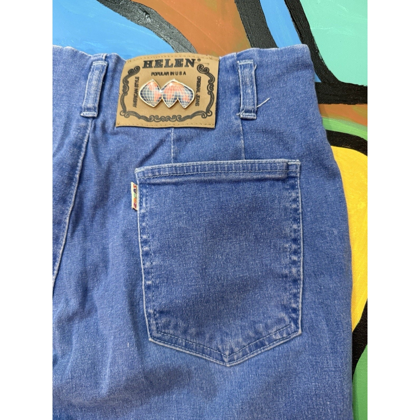 Vintage Helen High Rise Cropped Petal Pushers Denim Studs Retro Pin-Up Fits 6