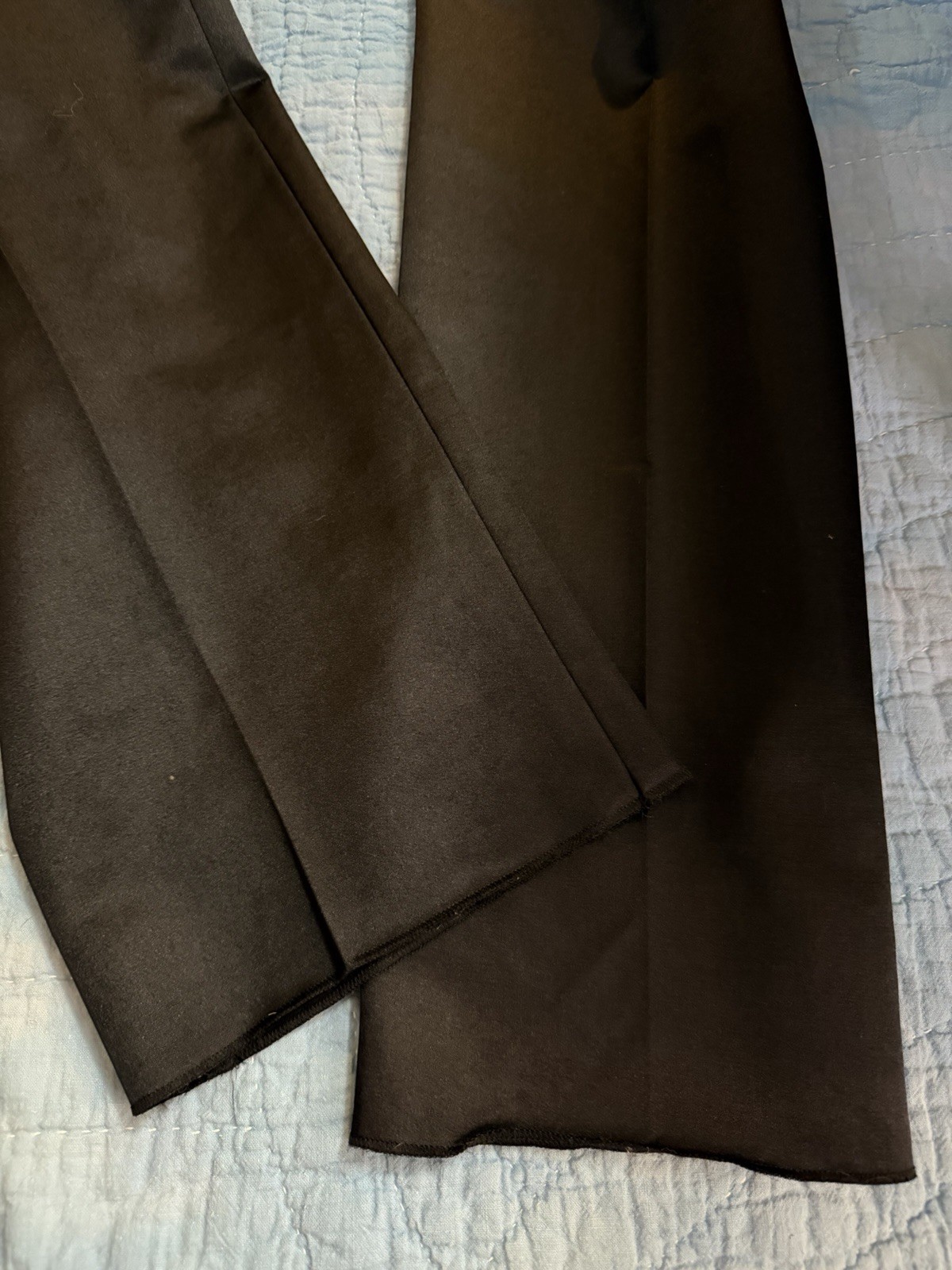 NWT $445 VTG Armani Collezioni Silk Wool Black Pleated Trouser Pants Raw Hem 4