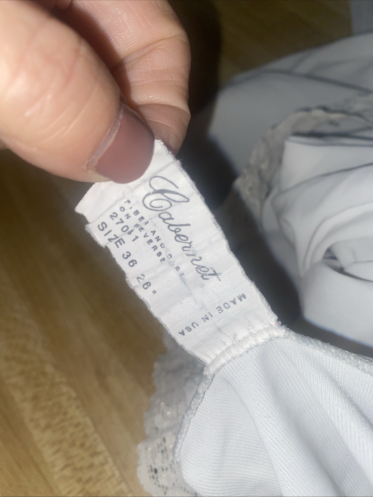 Vintage Cabernet Full Slip Off White Nylon Sz 36 / 26” Made In The USA