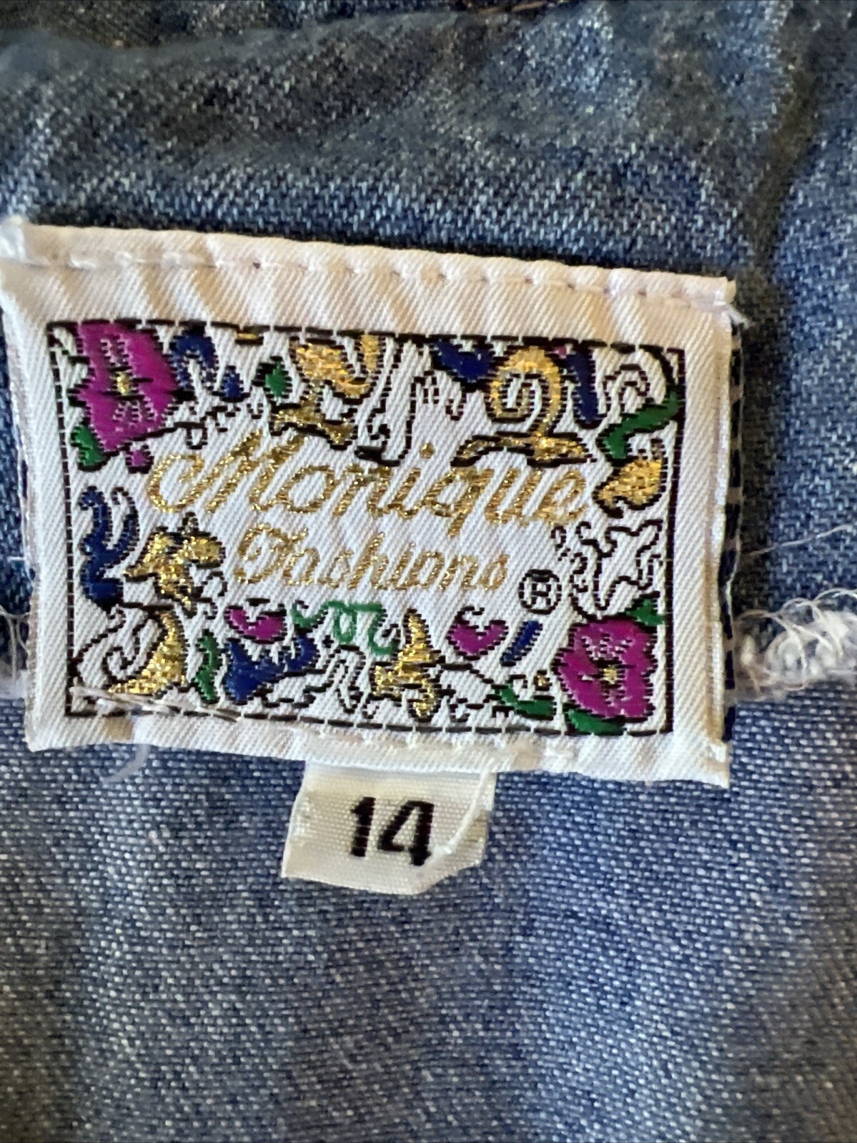 Vintage Women’s Denim Western Button Shirt Studded Cowgirl Prairie Rodeo Size 14