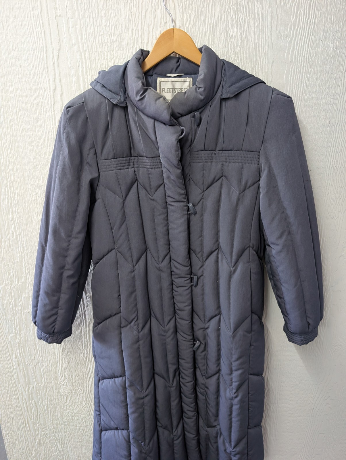 Vintage Fleet Street Down Feather Quilted Coat Long Coat Retro Cozy Size 10