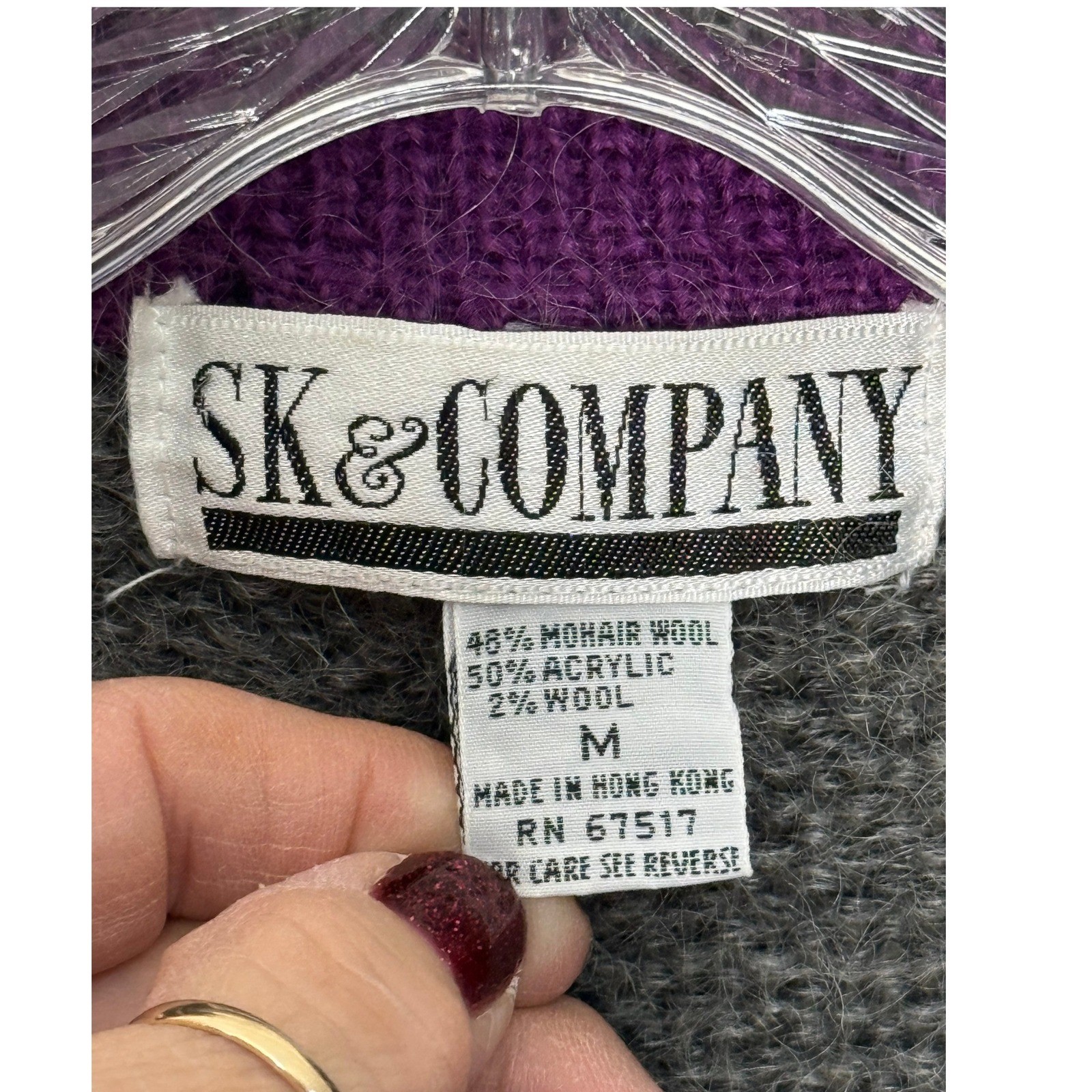 SK & Company Vintage Mohair Wool Cardigan Sweater Women’s Size Medium Artsy