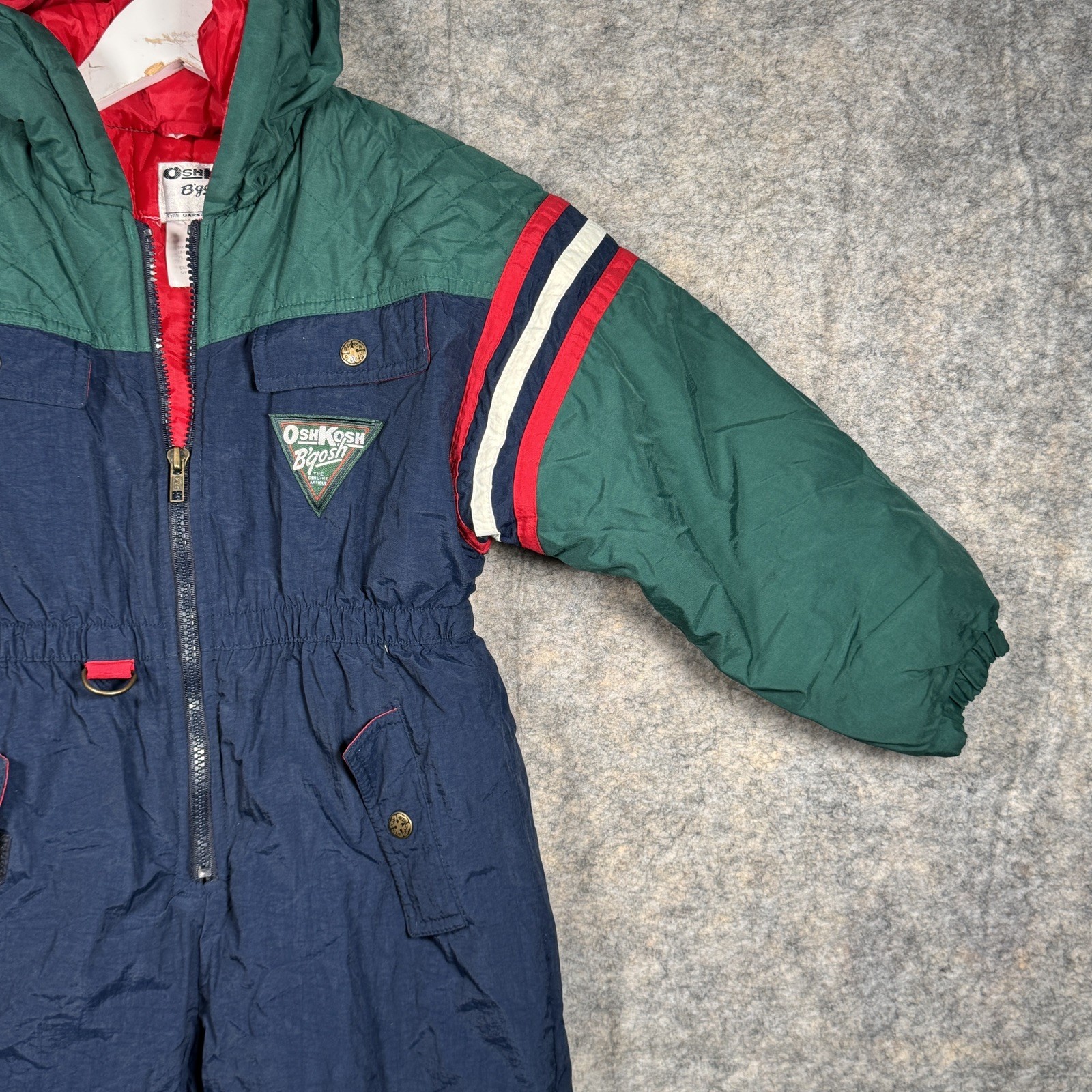 Vintage Osh Kosh B’Gosh Boys Snowsuit Size M 5/6 Lined Hooded Great Condition