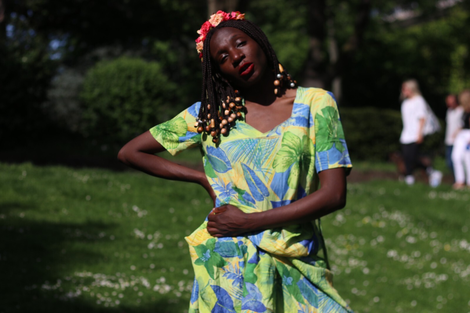 Vintage Floral Summer Dress – Size S-M TRUE VINTAGE 70 80 90