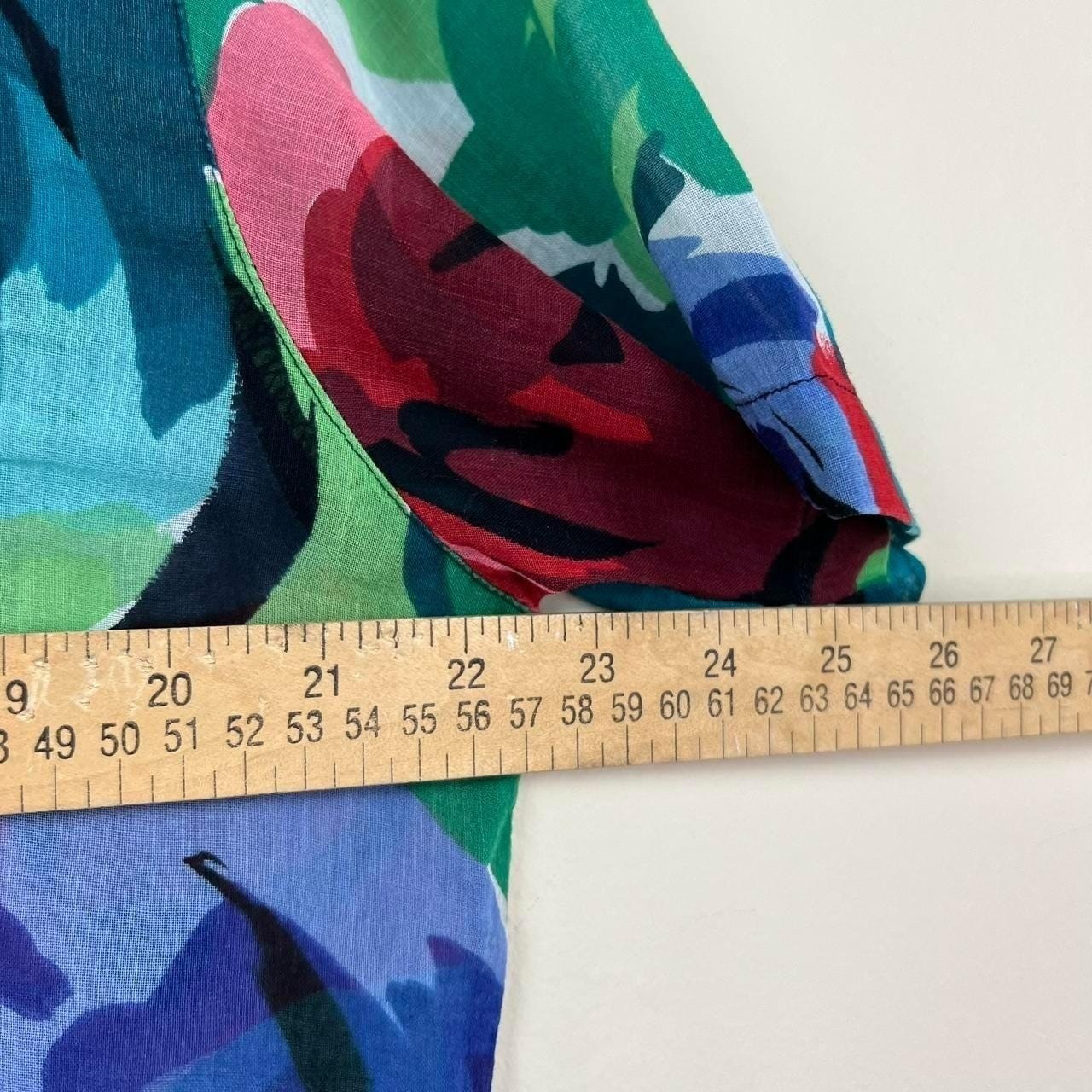 vintage 90s cotton Esprit button up sheer abstract print blouse tropical floral