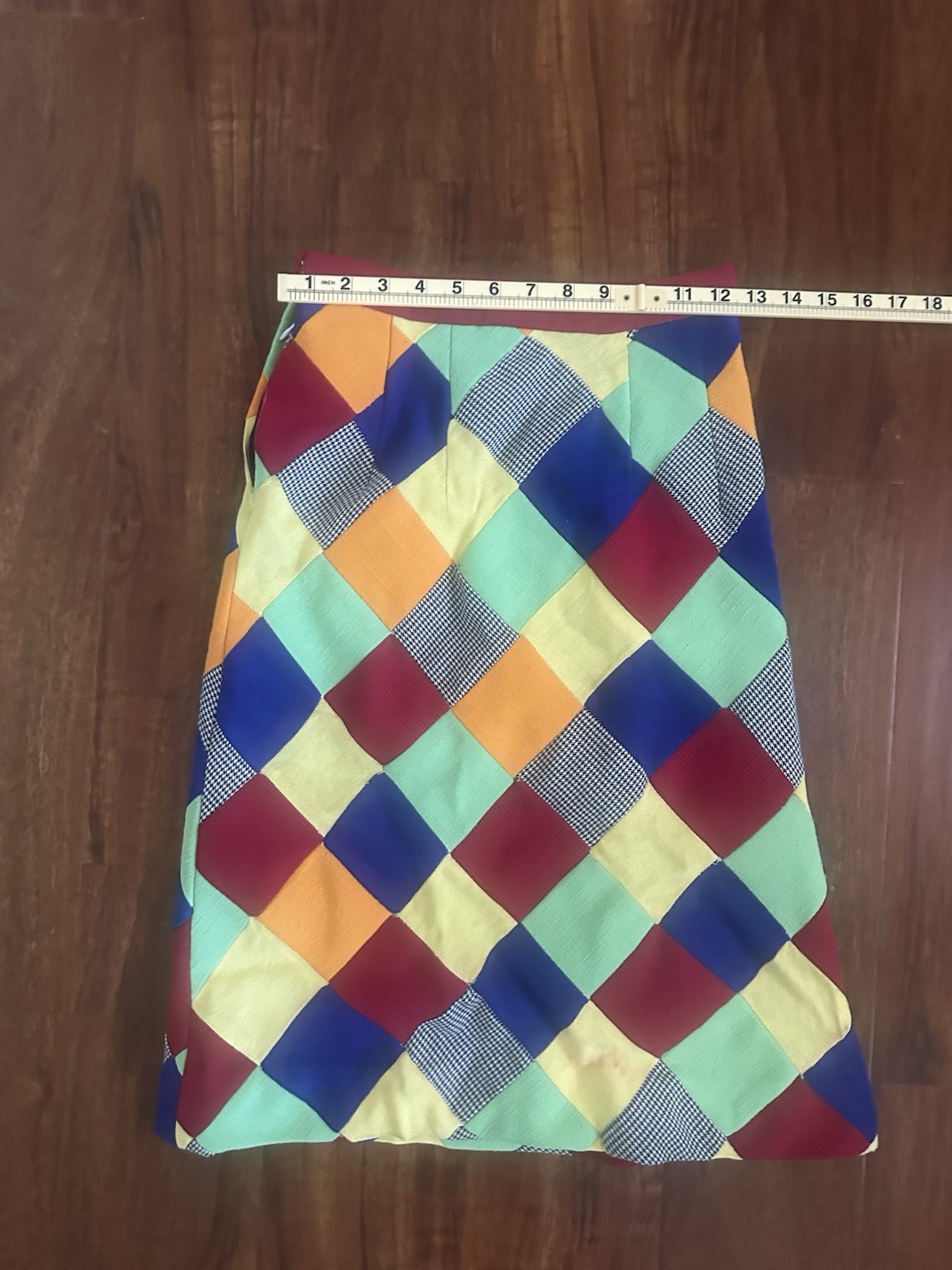VTG 60s/70s Handmade Patchwork Quilt A-Line Side Zipper Skirt Hippie Size XS-S