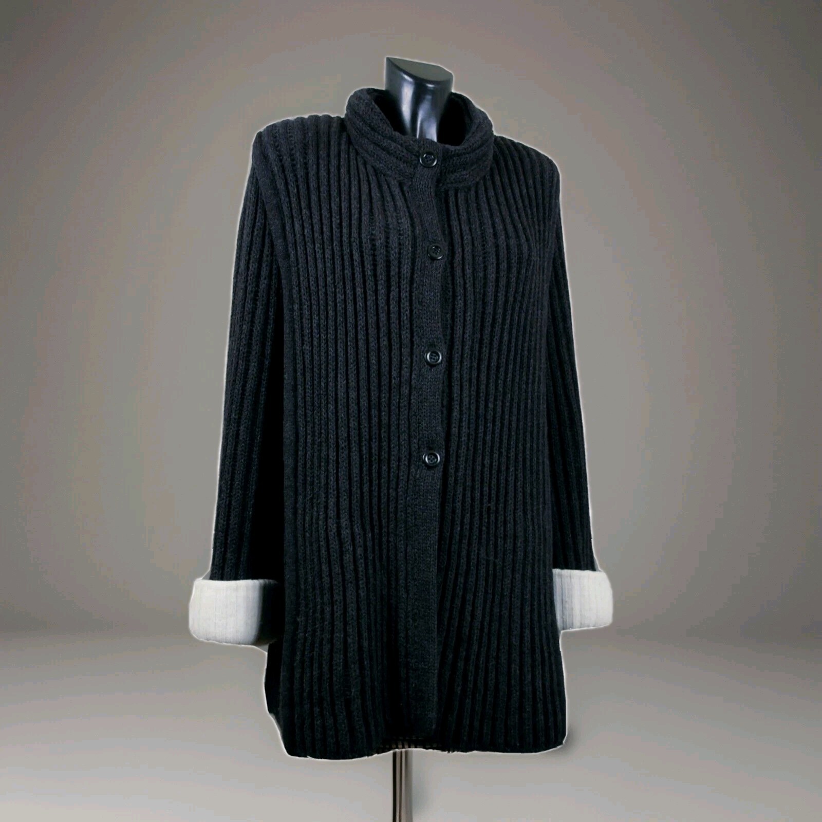 GIORGIO GRATI knit VINTAGE pure70/80 Jacket Paletot wool-angora charcoal sz U