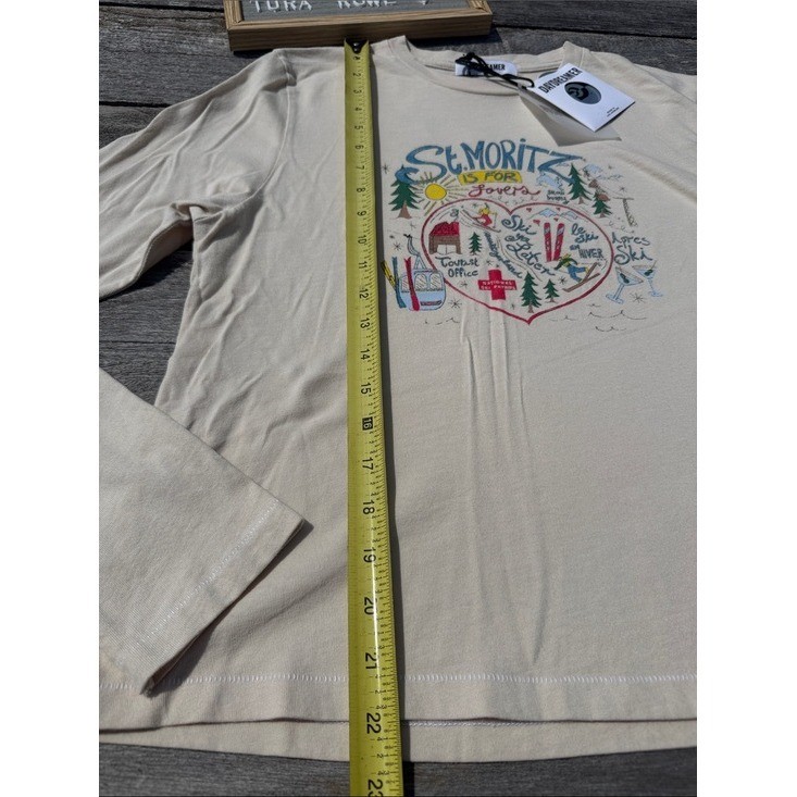 St. Moritz Is For Lovers Vintage Long Sleeve Tee in Dirty WhiteDAYDREAMER