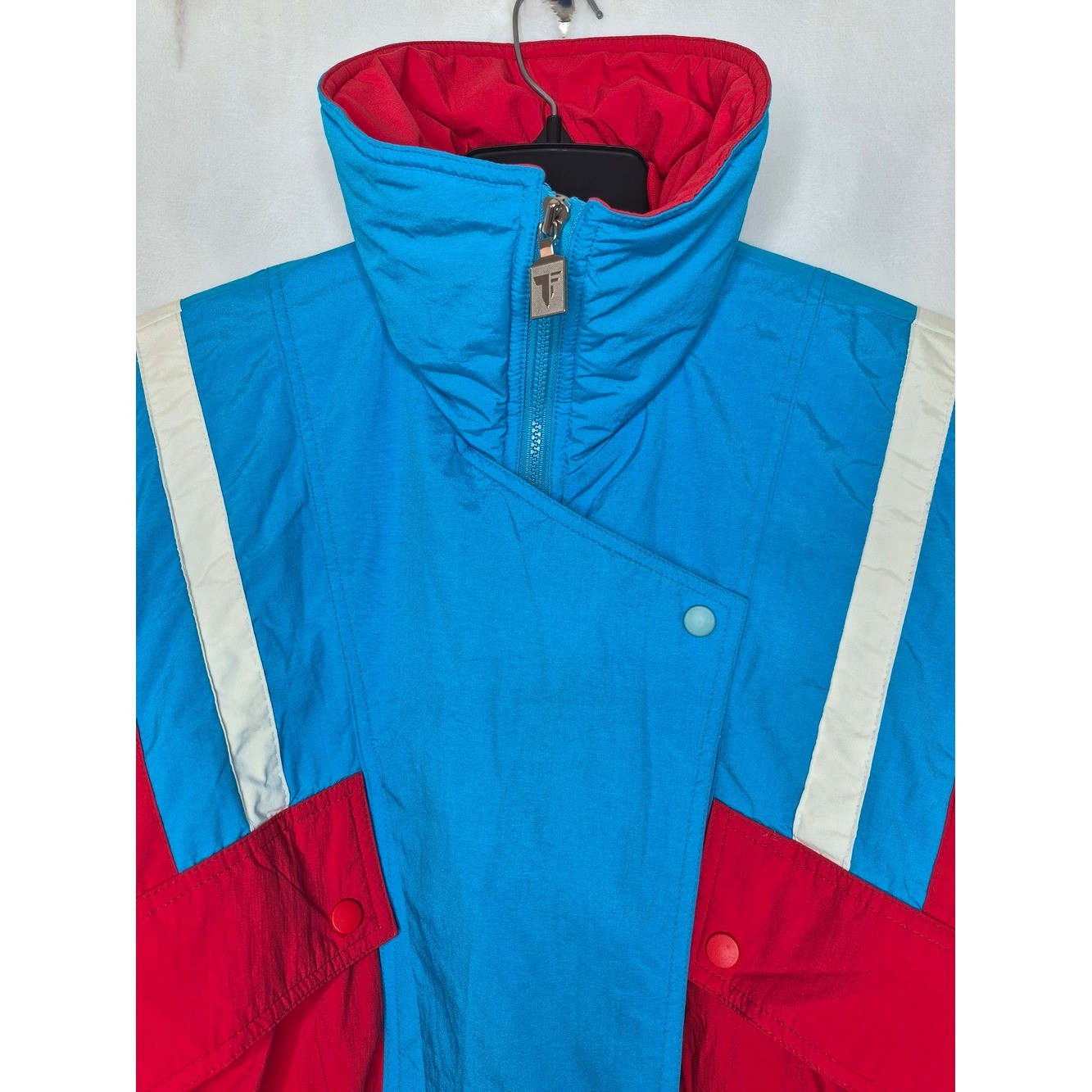 Vintage 80s Tyrolia by HEAD Colorblock Ski Jacket Blue Red Womens Small
