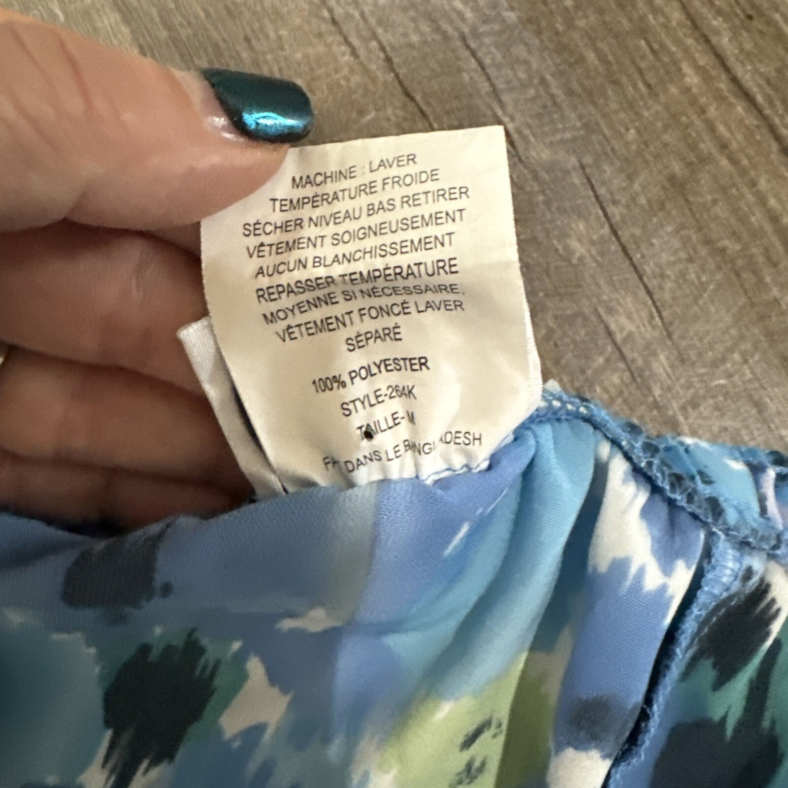 Nikki Womens Midi Skirt Sz M Blue Color Splash Boho Retro Prairie Pheasant Hip