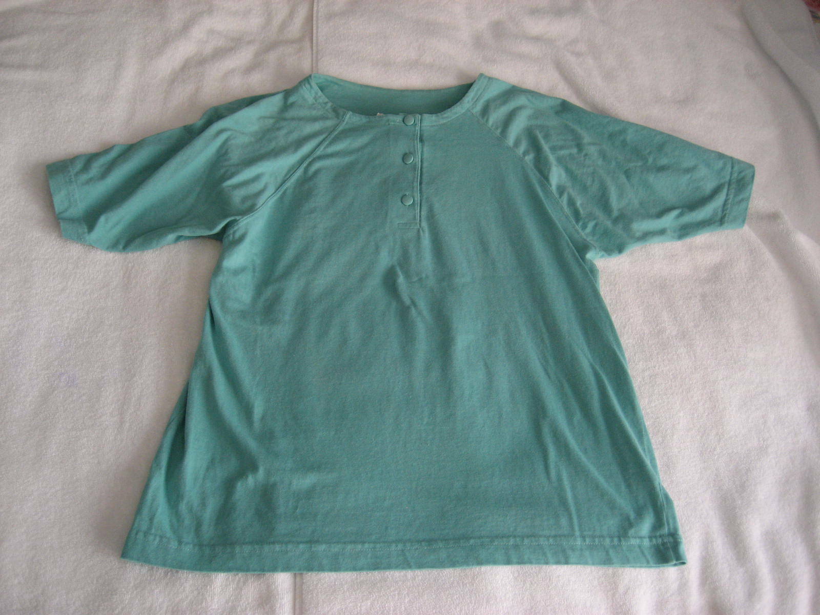 Late 1980s Vintage Laura Ashley Seafoam Green Aqua Cotton Knit Shirt Top Sz S/M