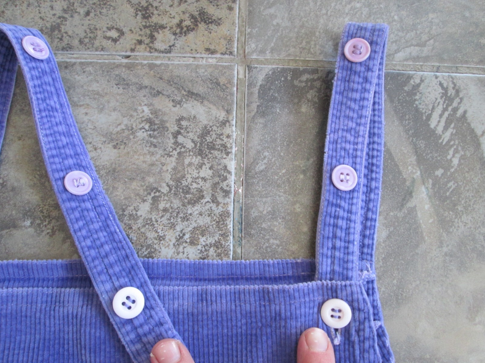 VTG C’est Joli Bibs Overall Jumpsuit Romper 26×24 Purple Corduroy Juniors/Youth