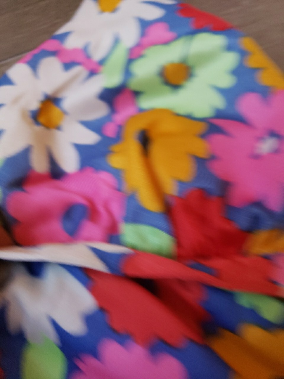 VTG 60s/70s Sears Jr. Bazaar Halter Flower Power Tankini Swim Top Sz XS? FLAWS