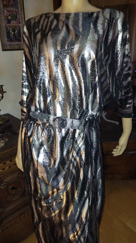 Evening dress cocktail dress from the 60s-size 42/44 black/silver