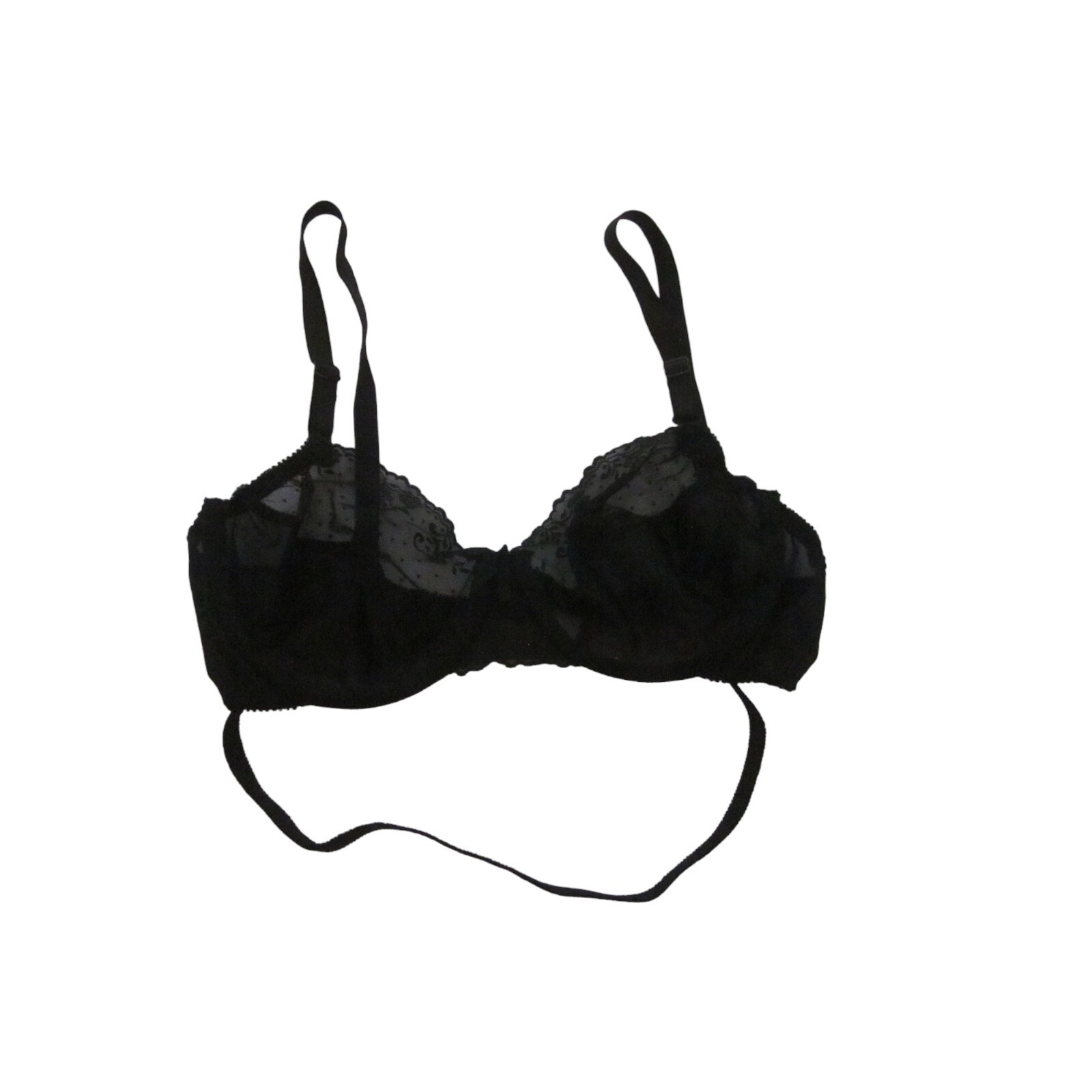 VTG BACKLESS by SMOOTHIE Black Lace Bra Sz 36B