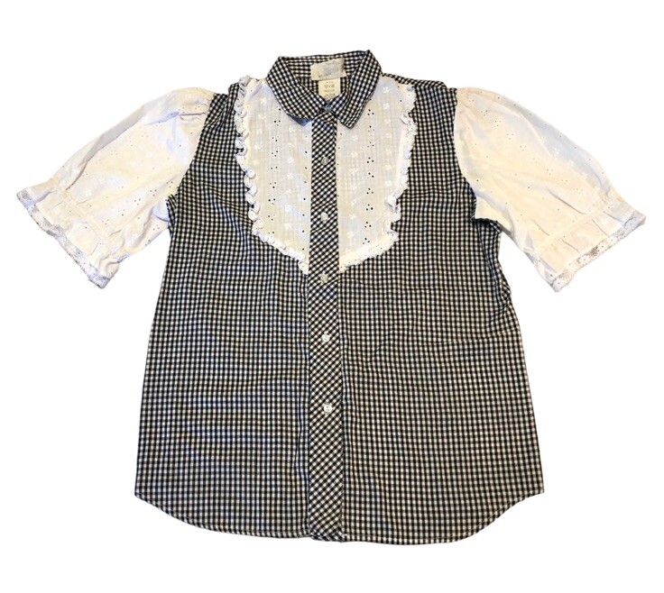 JERI BEE Western Prairie Square Dance Blouse & Skirt Gingham Womens Size M