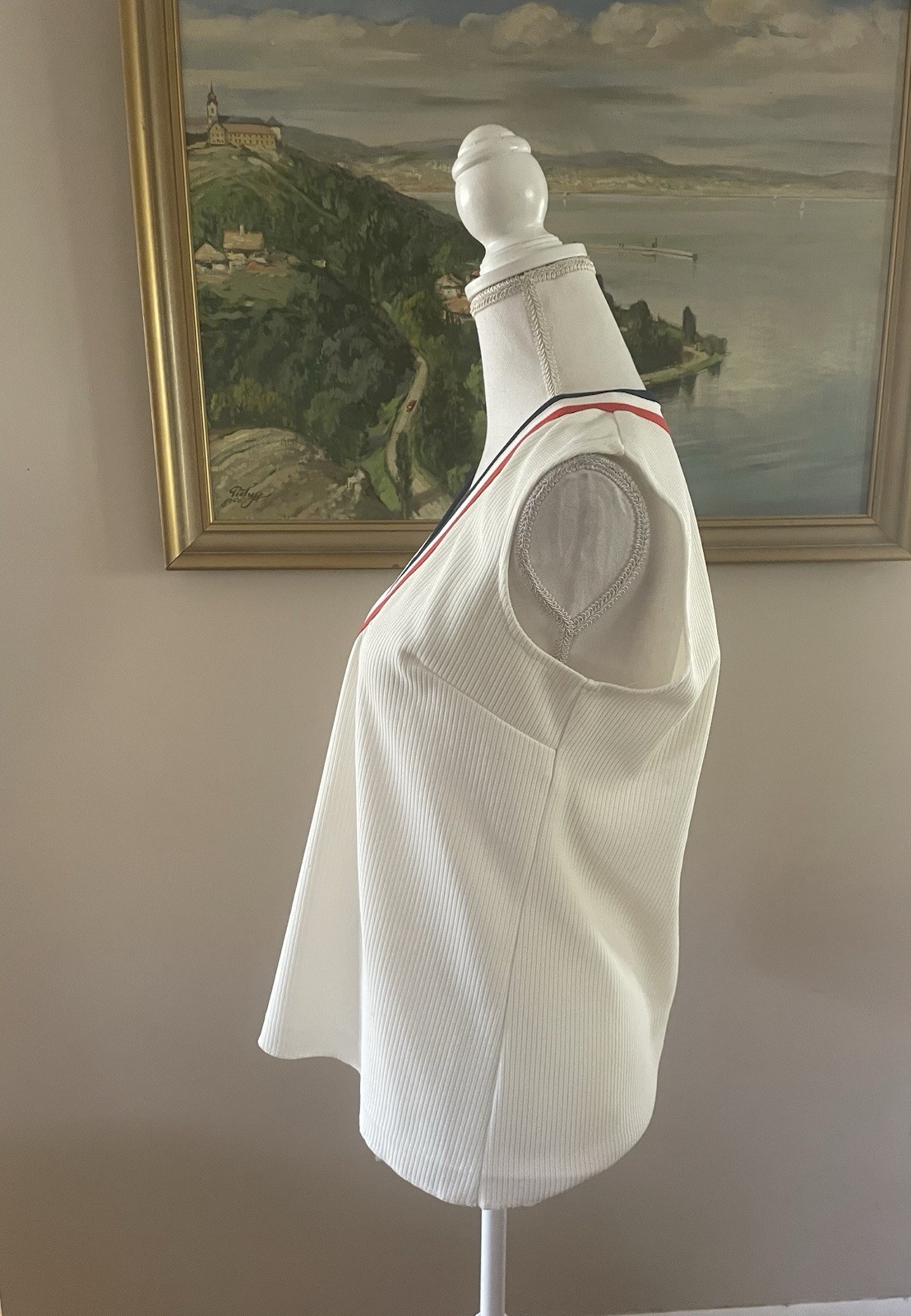 Vintage Nautical Preppy Tennis Twin Set Sweater Cardiigan Vest Top Shirt USA