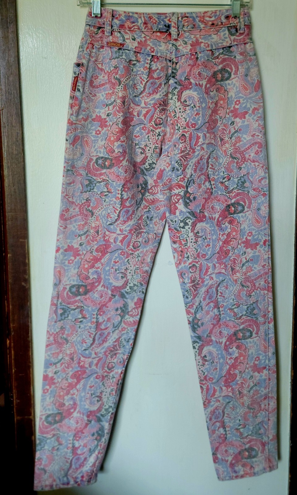 Vtg Early 90s Rare Corniche Floral Pastel Print High Waisted Jeans Size 9/10