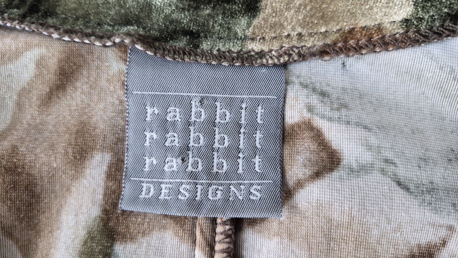 Vintage 1990s Rabbit Rabbit Rabbit Designs Brown Green Velvet Dress – Size S/M