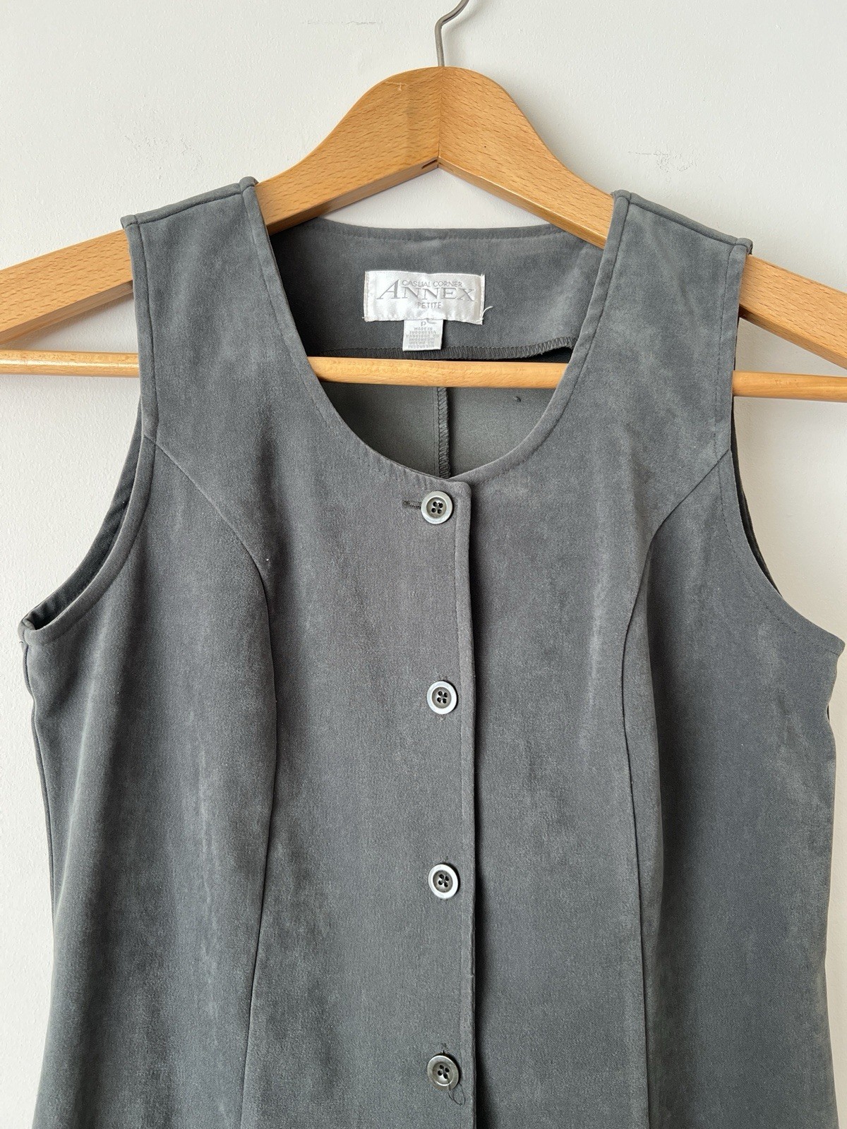Vintage Casual Corner Annex Dress Petite S/M Sleeveless Sheath Button Dress
