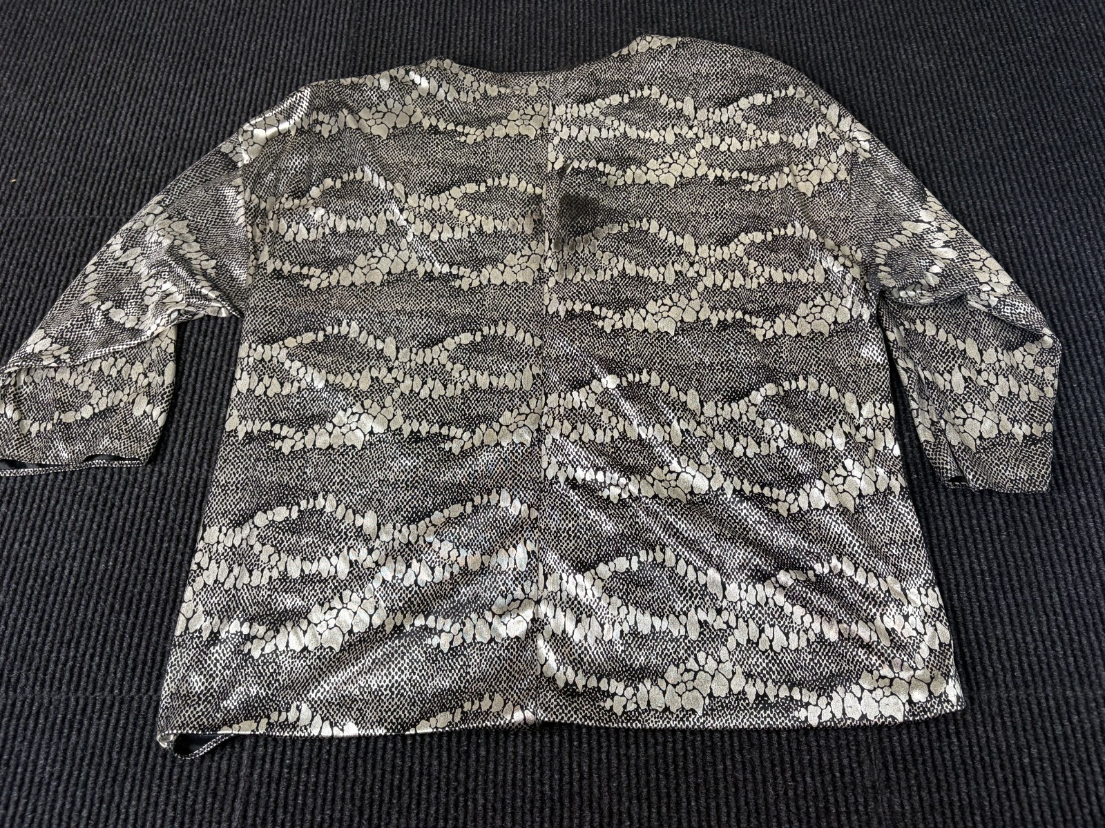 Vtg Jeri Marque Button Up Blouse Womens Sz Lg Abstract Retro