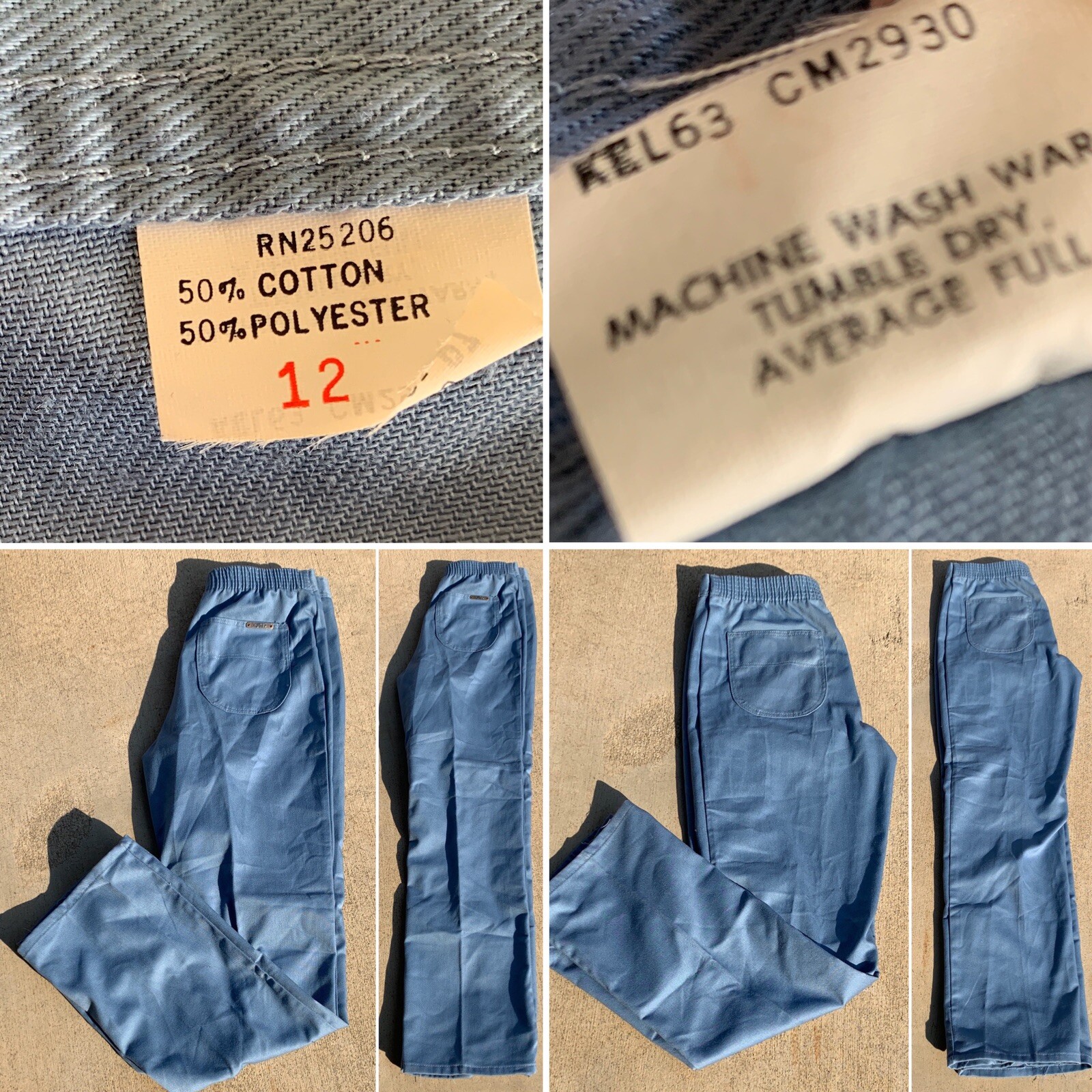 Vintage JTF Pants High Waist Blue Talon Zipper 12 (29” waist resting) 70s 80s