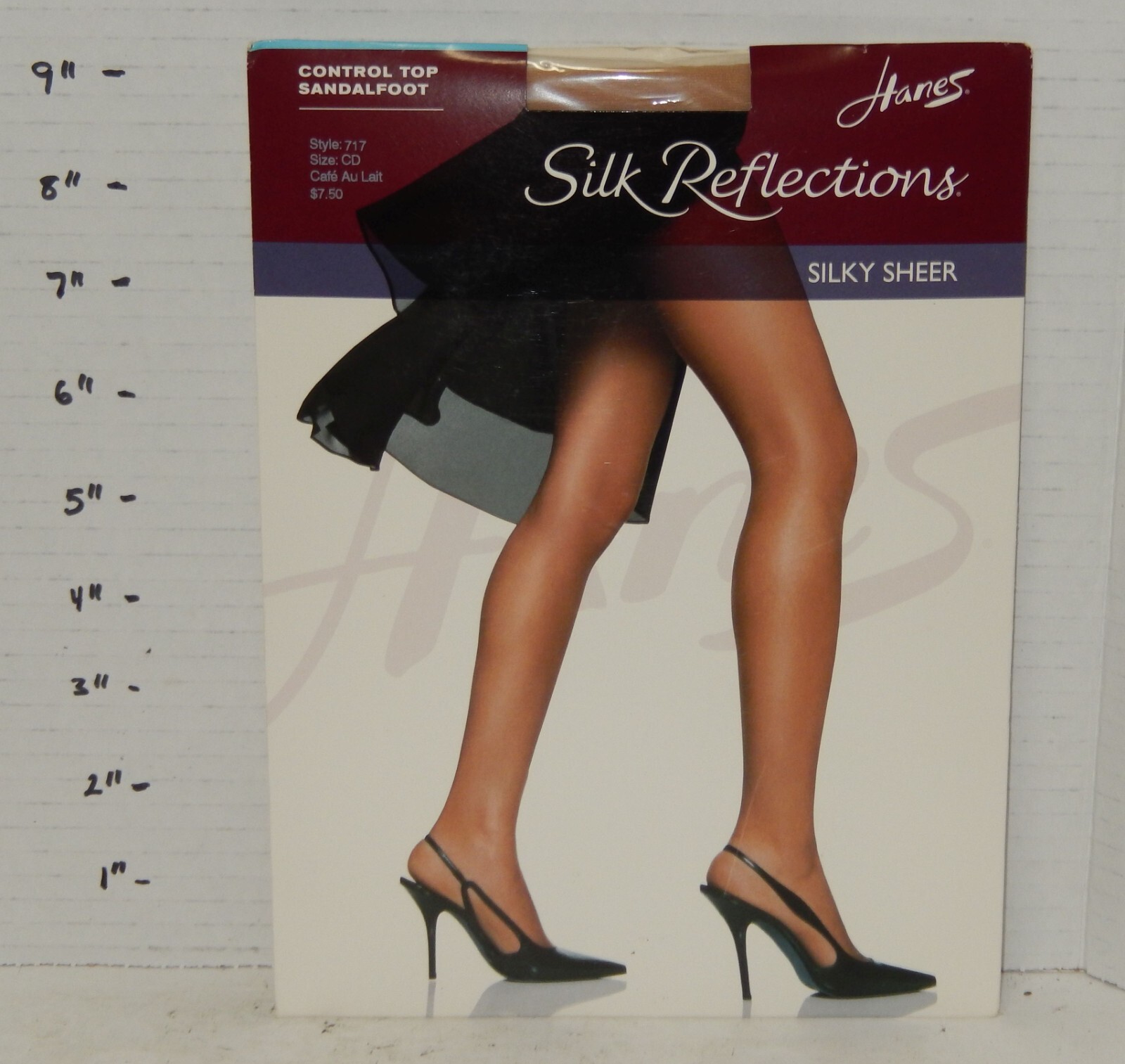 Hanes Silk Reflections Pantyhose Tights Sheer Style 717 Size CD Cafe Au Lait
