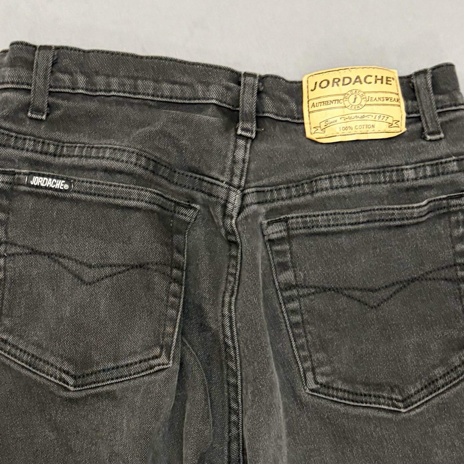 Jordache Womens Black 26×28 Denim Jeans High Rise Tapered Mom Pants