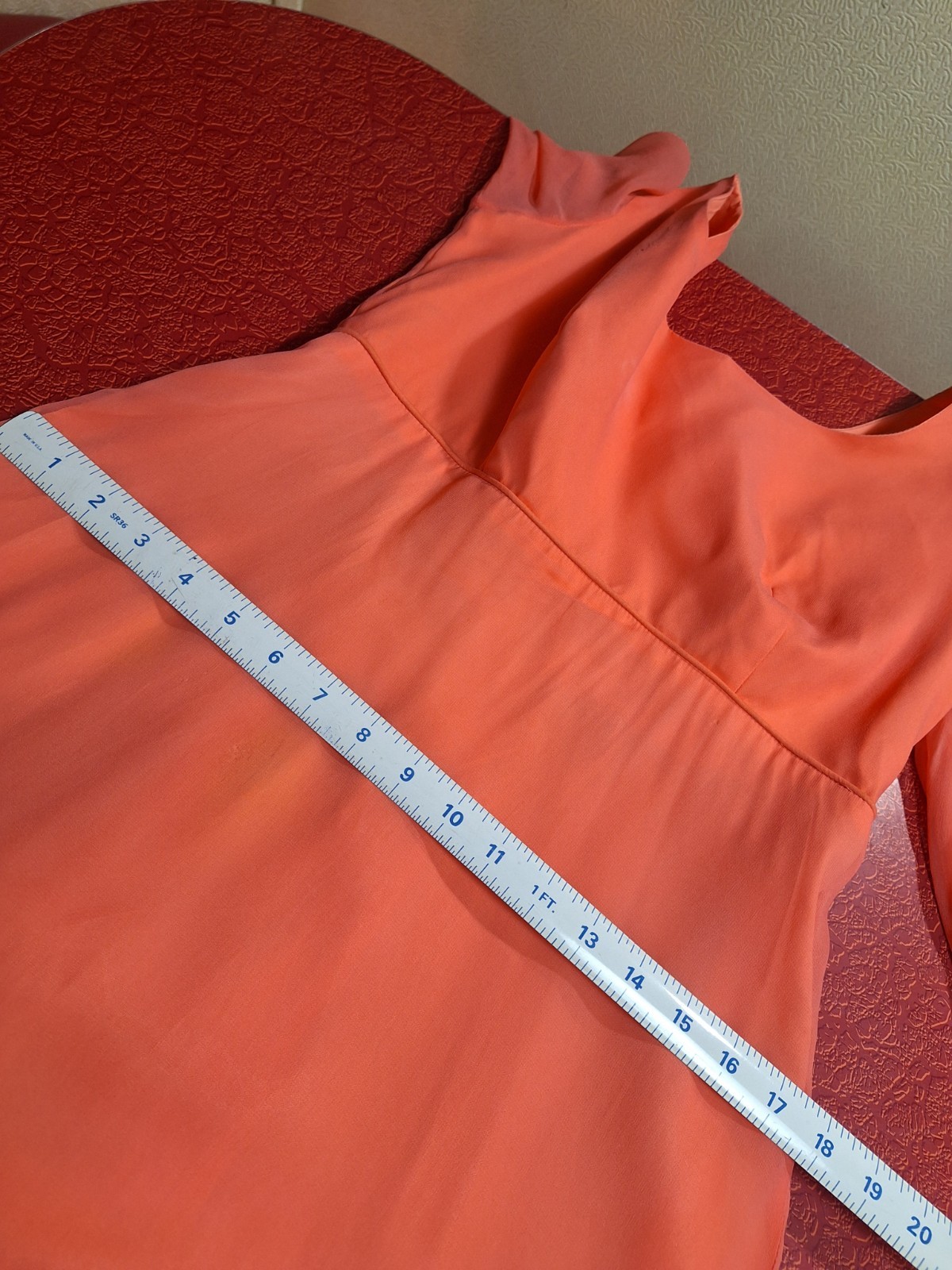 Mid-century Mod 1970s Empire Waist Chiffon Evening Gown Maxi Dress Bridesmaid L