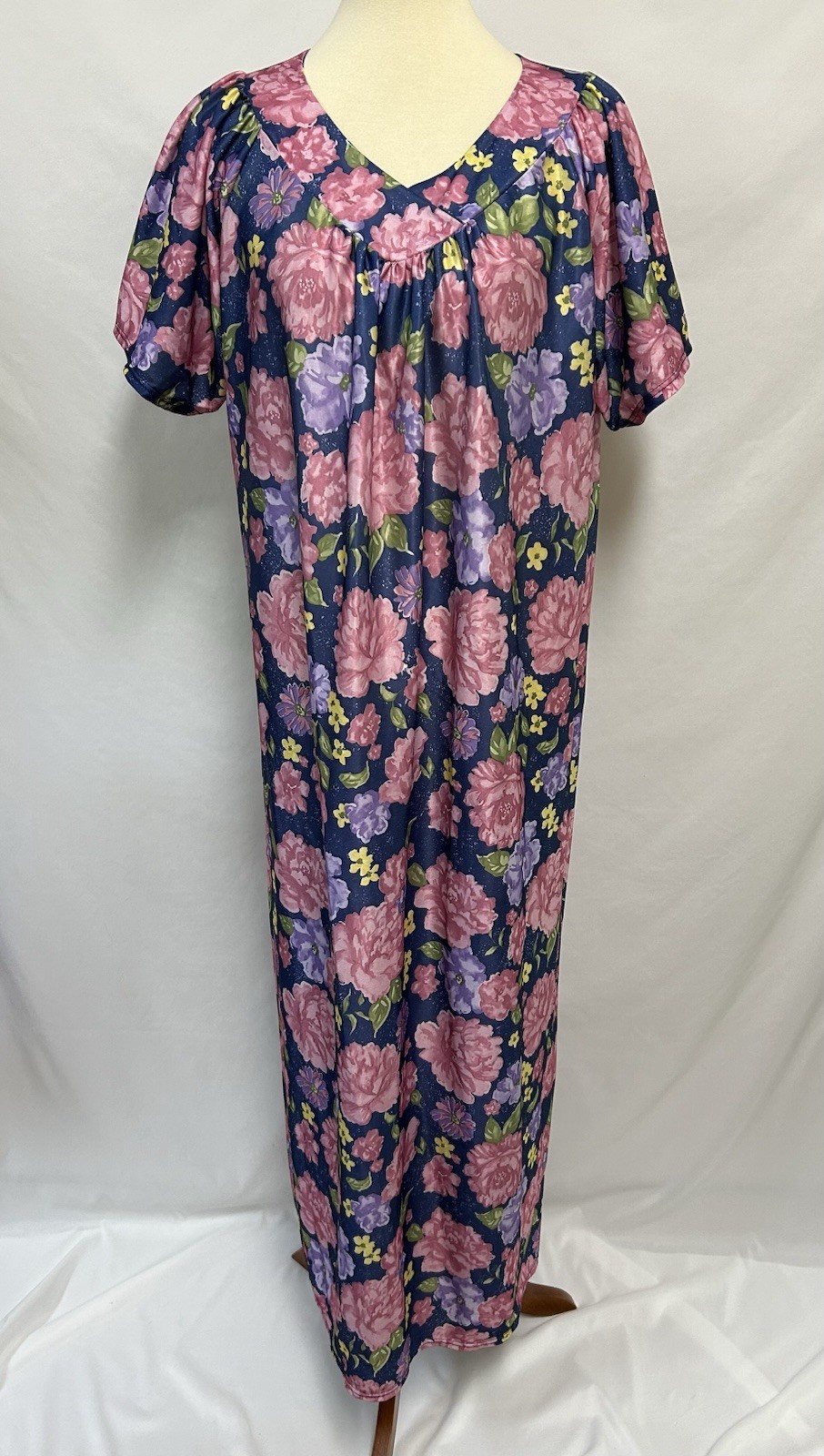 Vintage Carroll Reed Medium Blue Floral House Dress MuMu Loungewear
