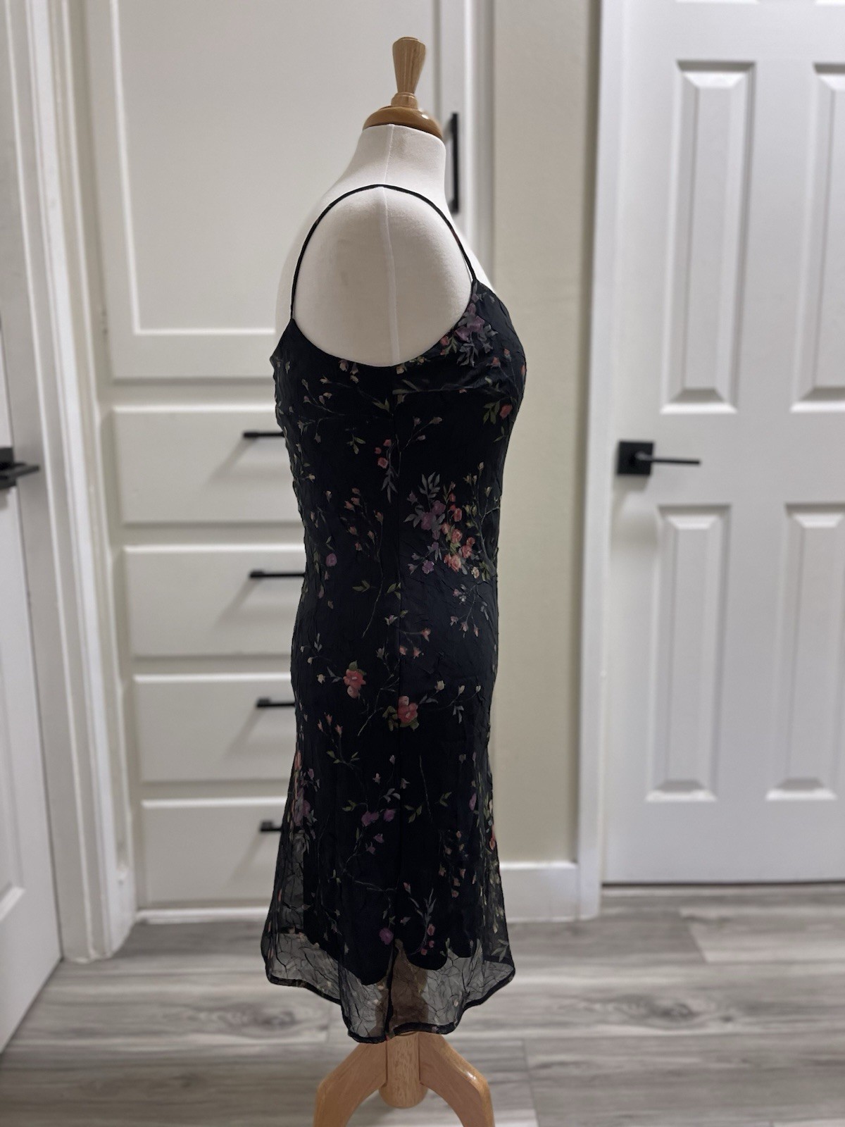 Vintage 90s Sike Floral Slip Dress Whimsigoth Fairy Grunge Evening Y2K Size S
