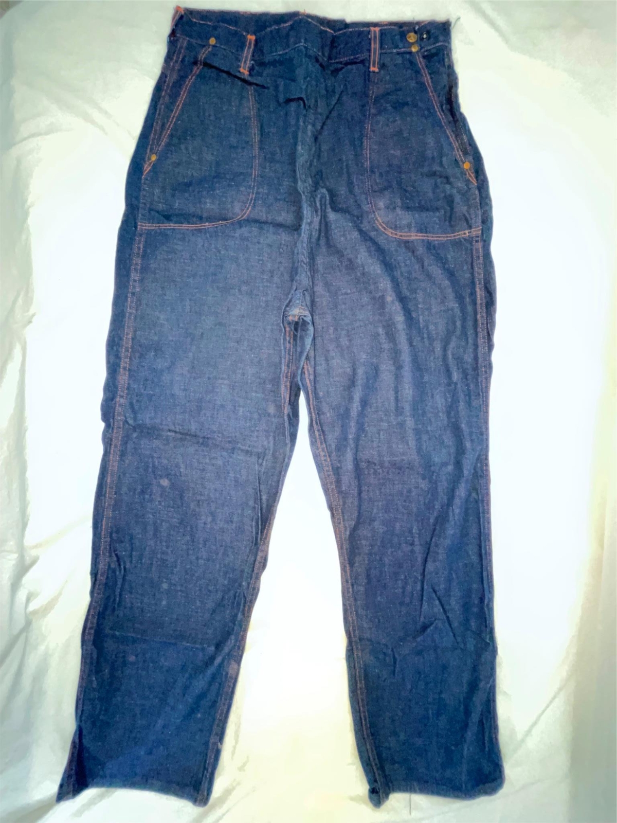VTG 50S NEW WOMENS 30 X 30 JEANIES SANFORIZED DARK DENIM SIDE ZIP JEANS PANTS