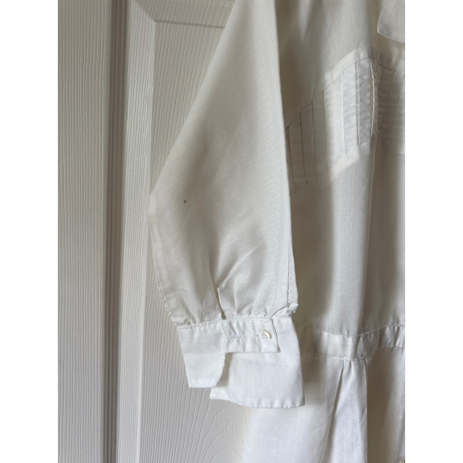 Vintage Dress White Size Small White Pintuck Button Retro Uniform Nurse Dolly