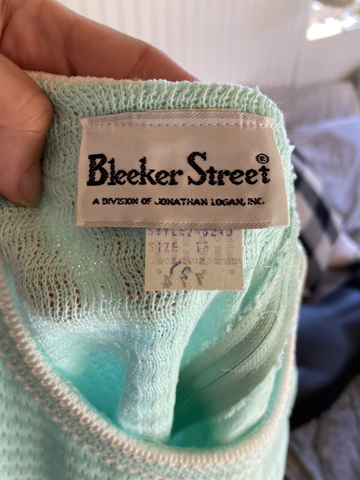 vintage bleeker street 16 teal amazing hippie dress Aqua Blue E12