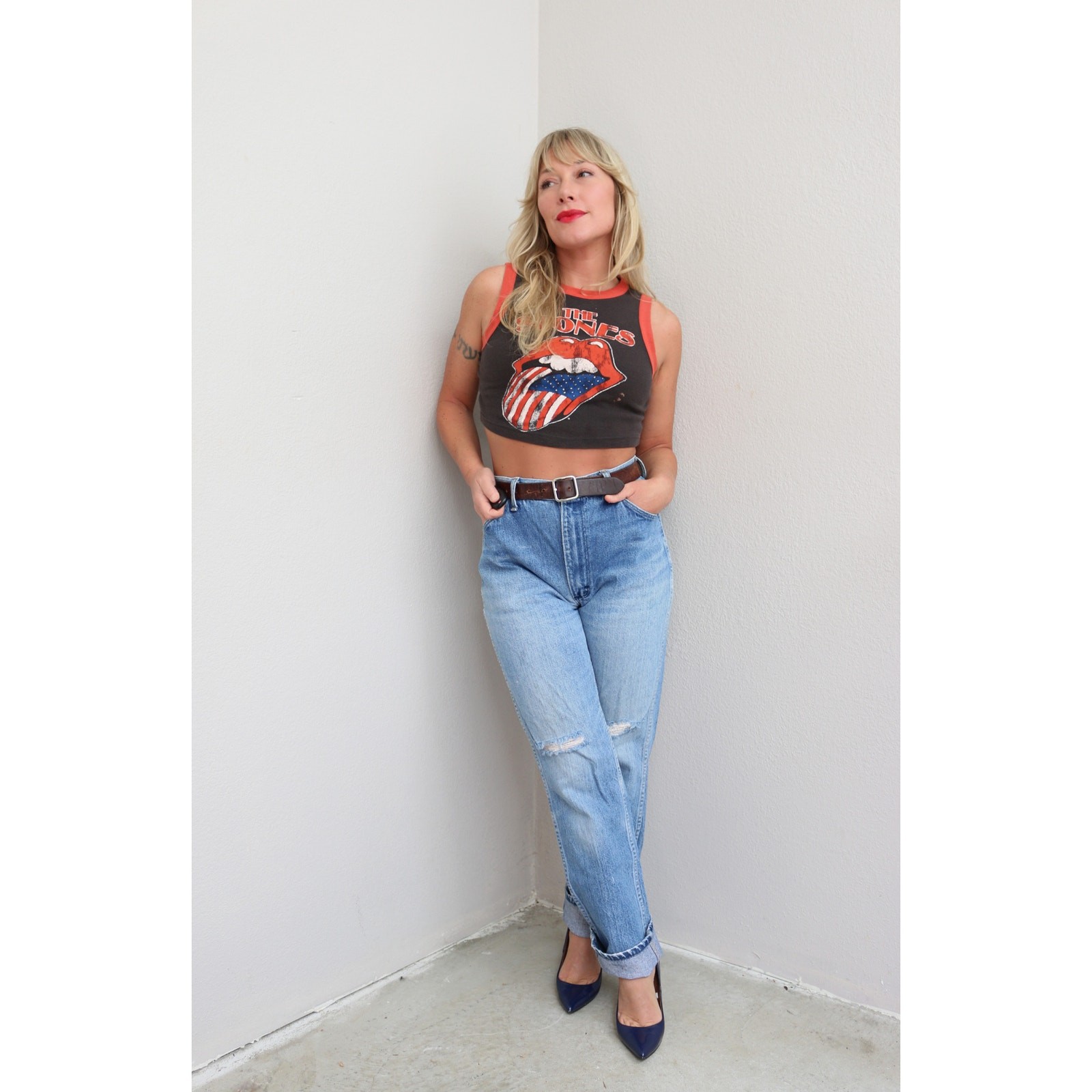 1980’s Vintage USA Made Rustler Distressed Jeans ~ Women’s SM MD 30″ 31″ Waist