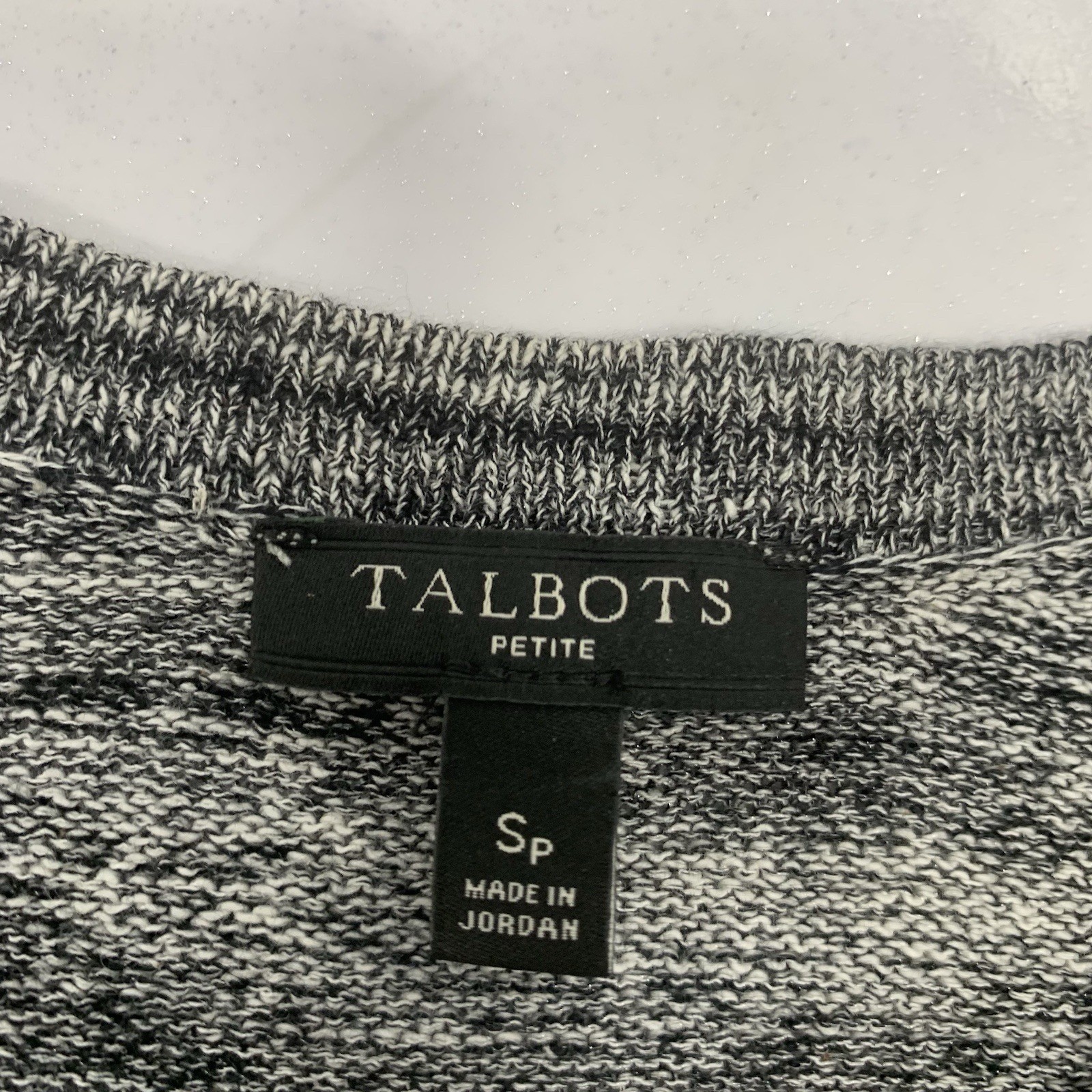 Talbots Long Line Cardigan Sweater Small Petite Heather Gray Stretch Cotton Blnd