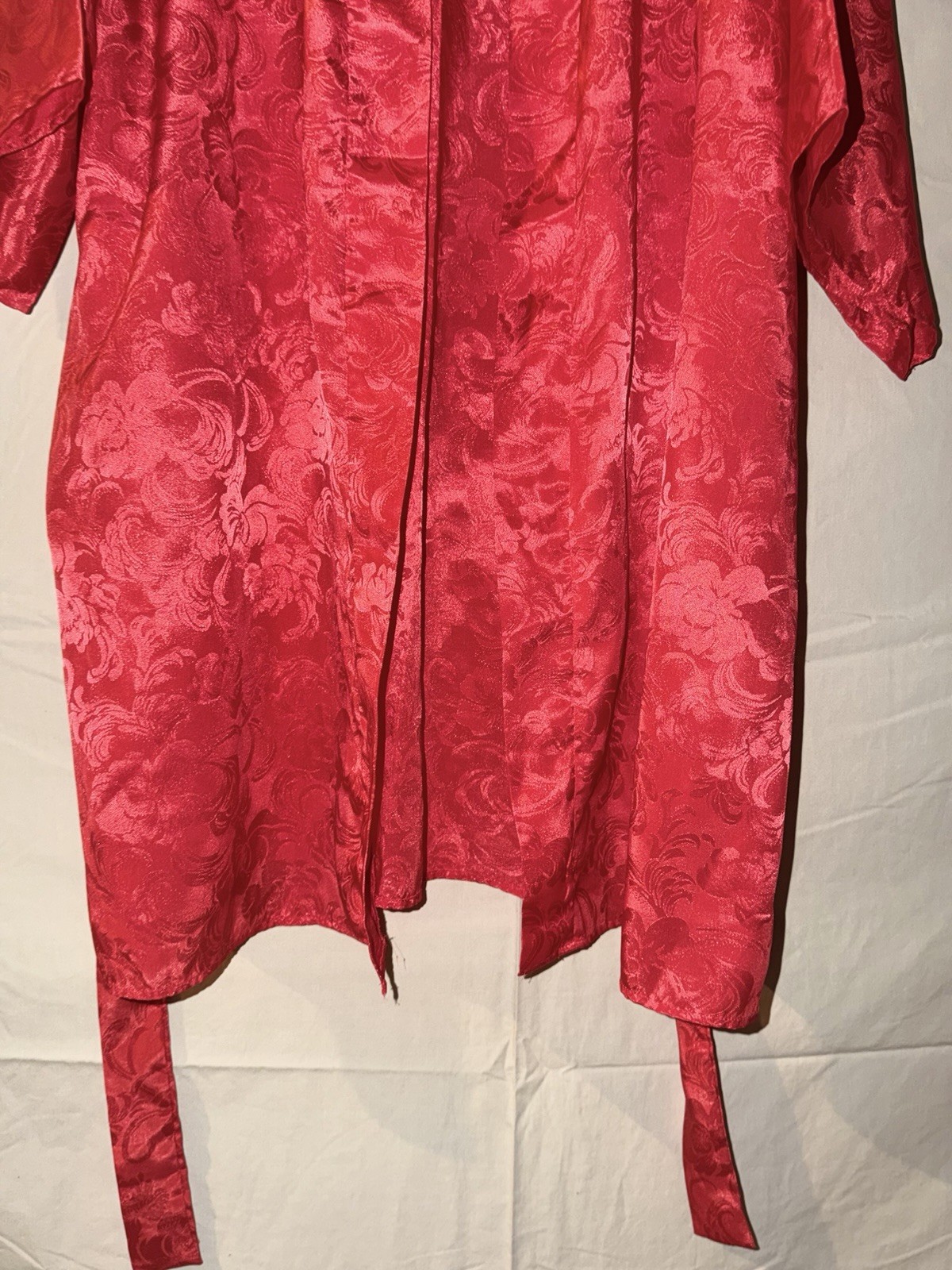 vintage red satin robe from the brand Sleep Solutions