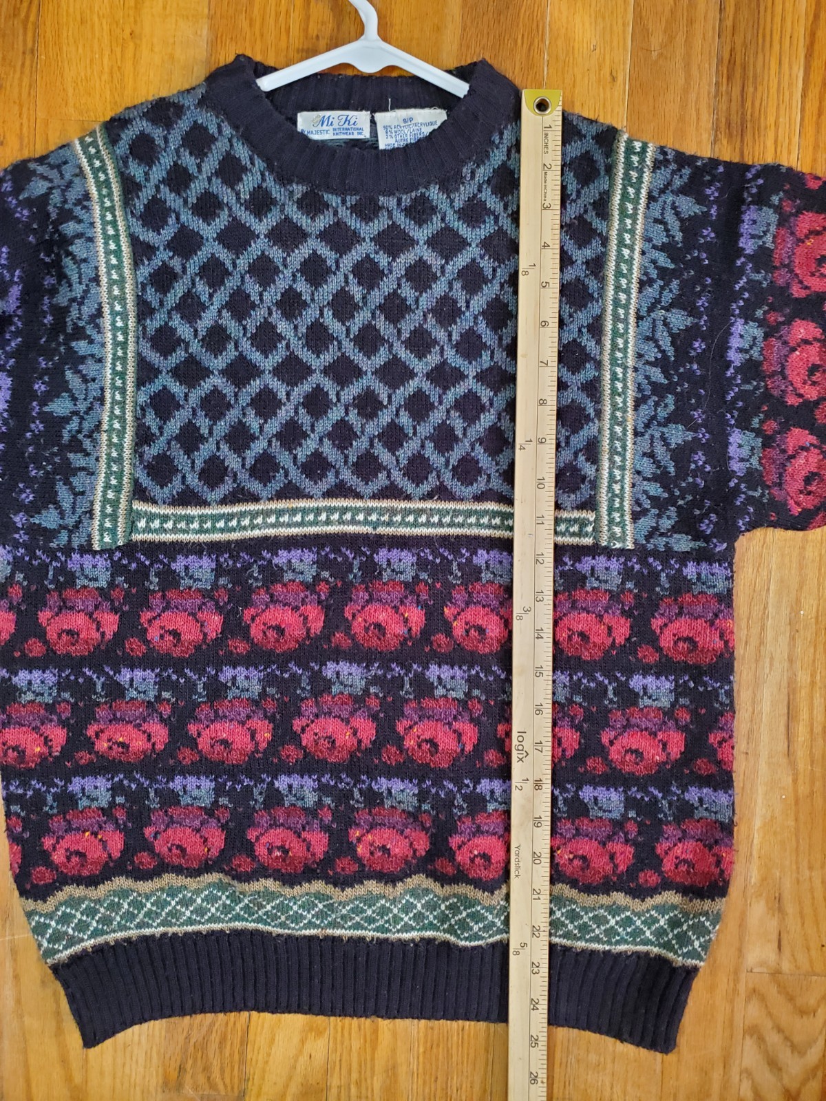 Vintage Mi Ki Majestic International Knitwear Sweater Size Small Petite 8% Wool