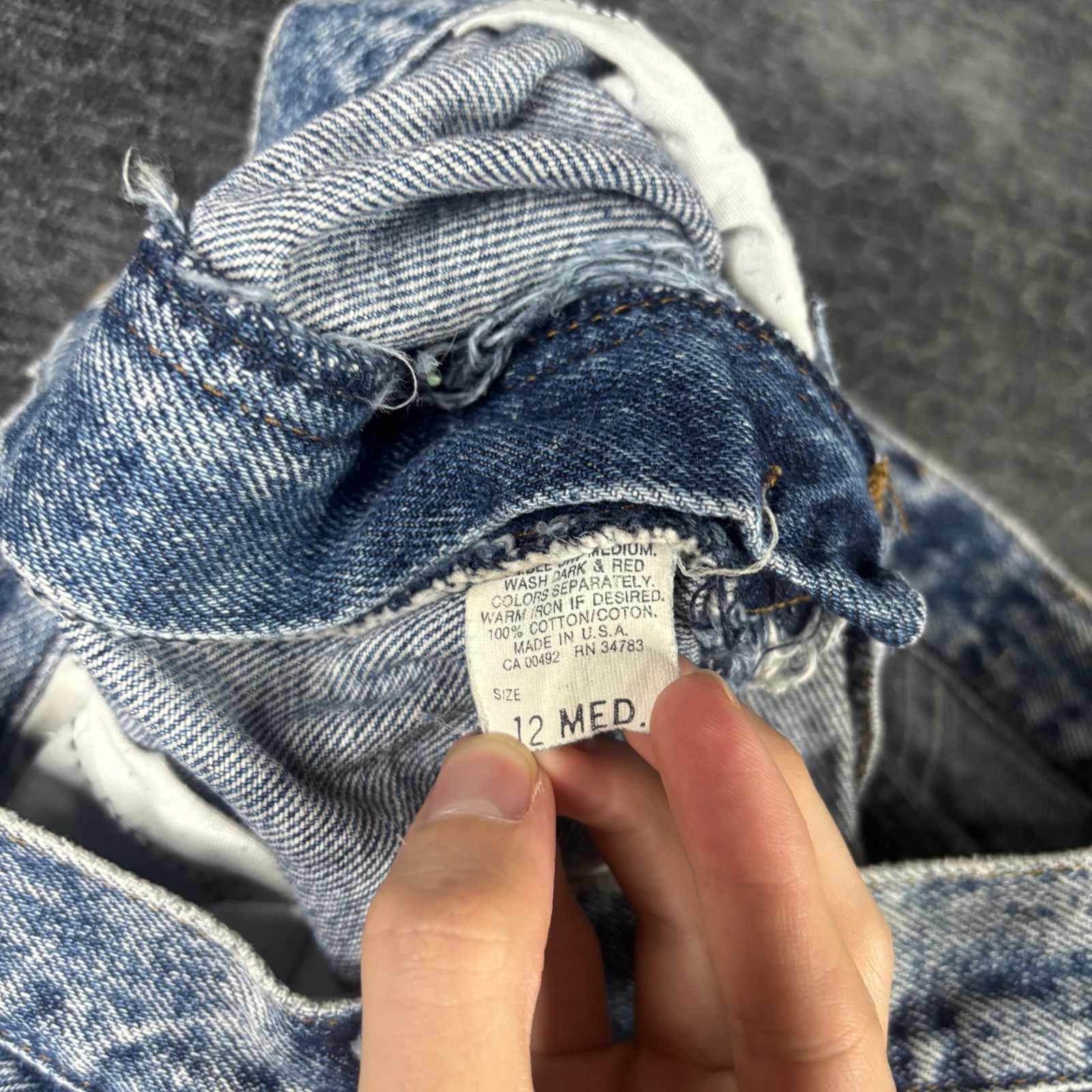 Vintage Lee Riders Acid Wash High Rise Mom Jeans Blue Denim Made in USA 12 MED