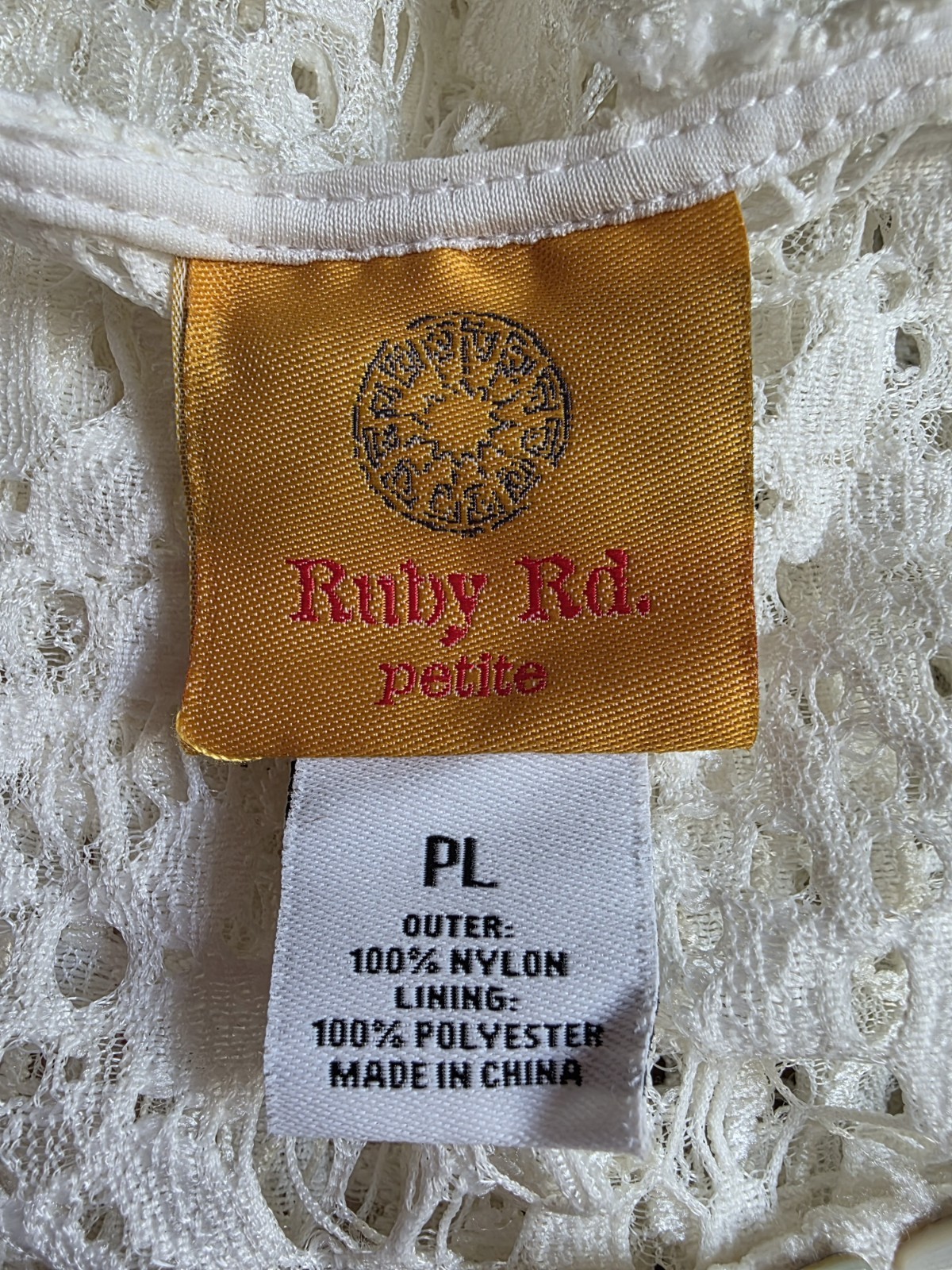 Vintage Ruby Rd Ivory Lace Blouse Boho Romantic Y2K Size PL New