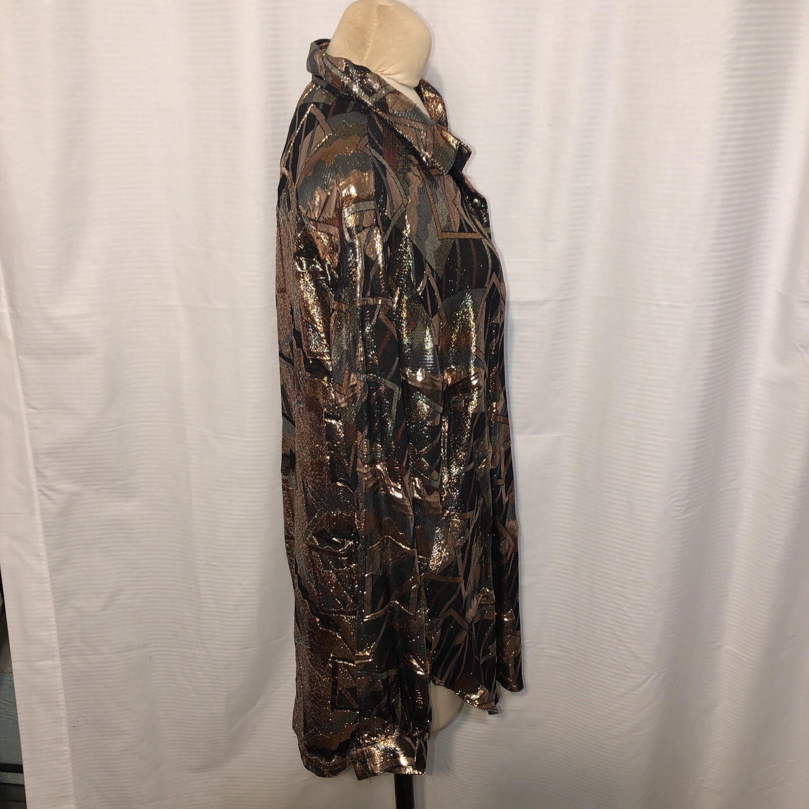 Vintage 80s L Rothschild San Francisco Gold & Black Velvet Brocade Jacket Size M