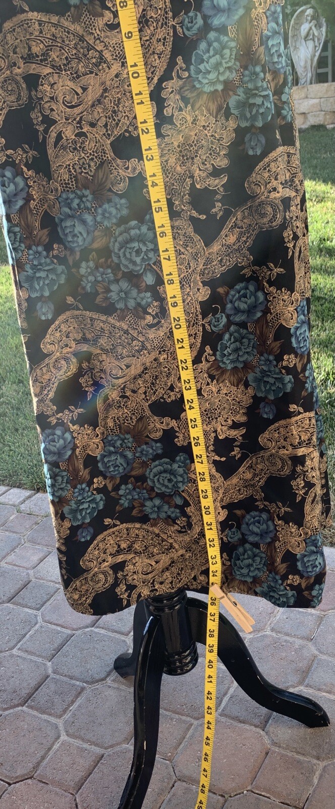 Skirt Vintage Laura Scott Maxi Skirt Plus Size:16Wide Brown Blue Print 1960’s