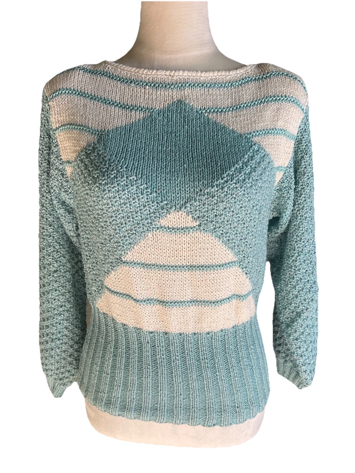 Vintage Nannell Sweater Batwing Sweater M Grandma Core Coastal core Whimsy Boho