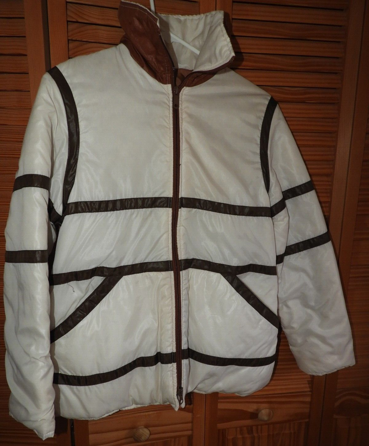 Vintage Kmart Ski Jacket Brown White Women’s Large Korea 4506 70’s 80’s