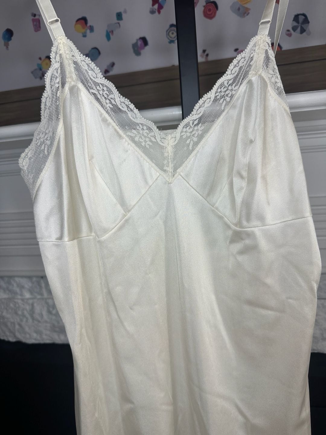 Vintage Vanity Fair Antron III Lace-Trim Slip Dress Size 34