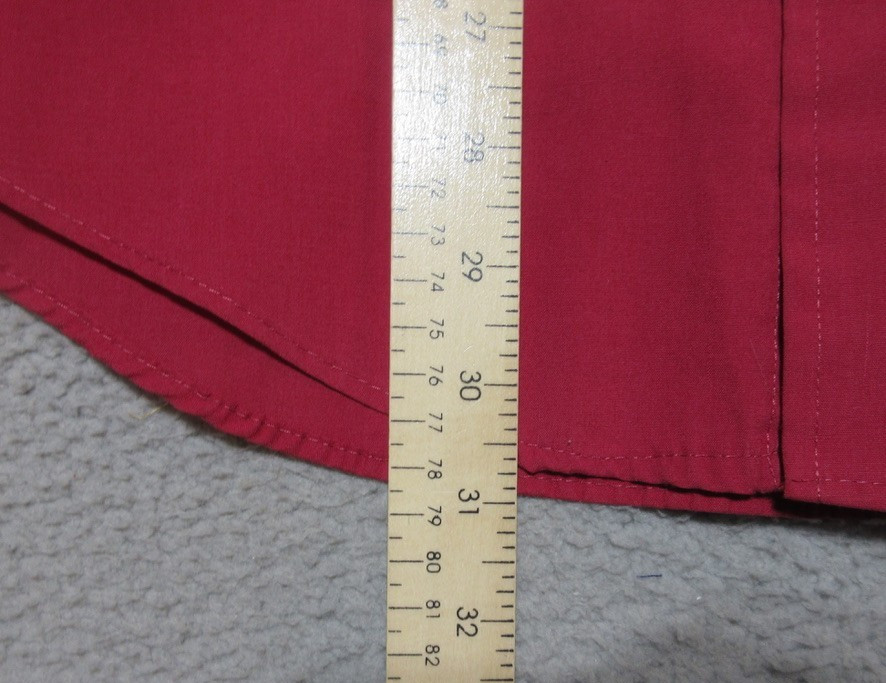 VTG Karman Shirt Large Womens Extra Long Tail Pearl Snap Made in USA