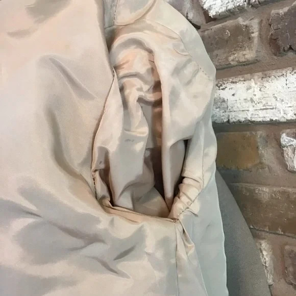 VINTAGE Women’s 50’s 60’s Textured Beige Tan Collarless Minimalist Design Coat